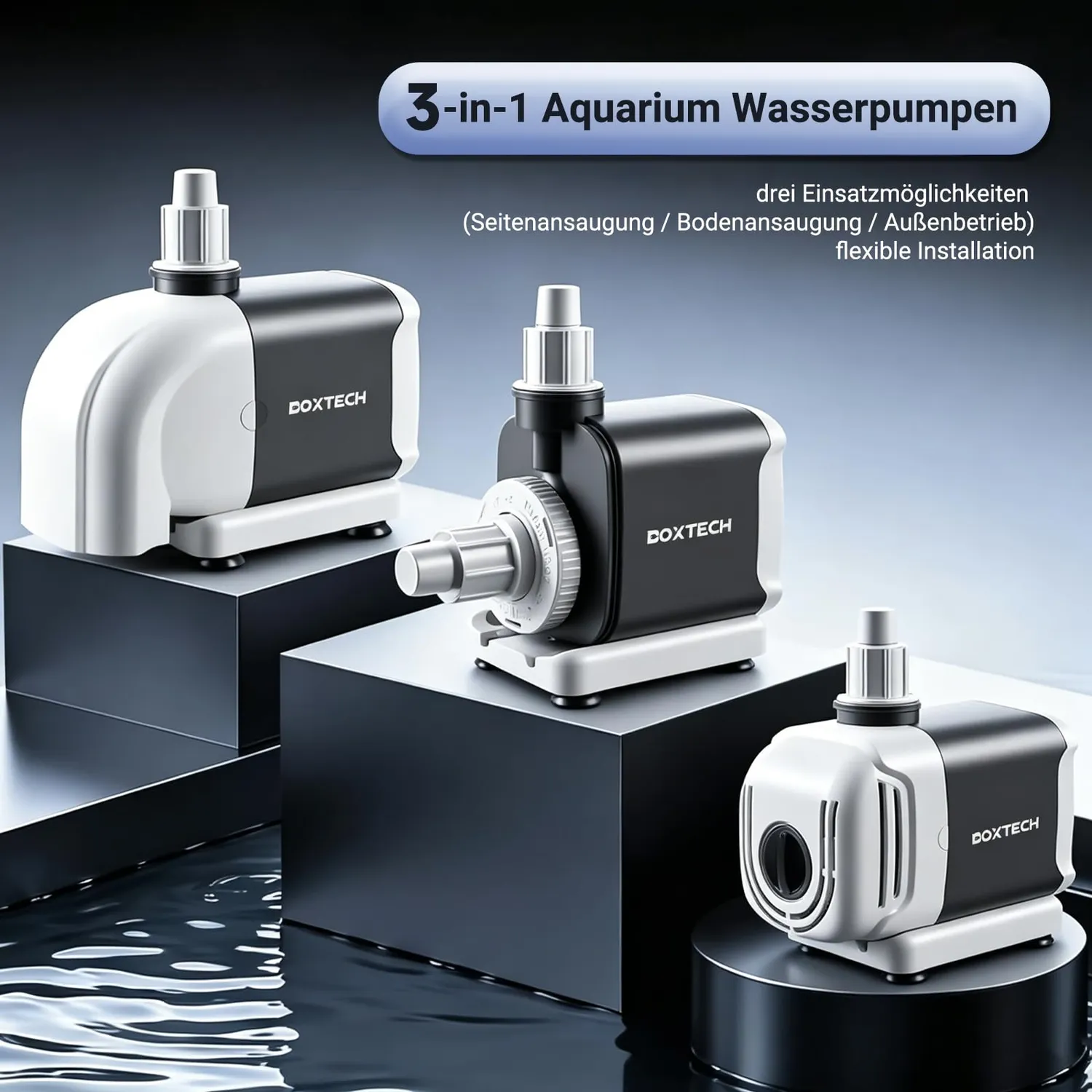 Boxtech pompa acquario 1000 l/h 15W regolabile multifunzione