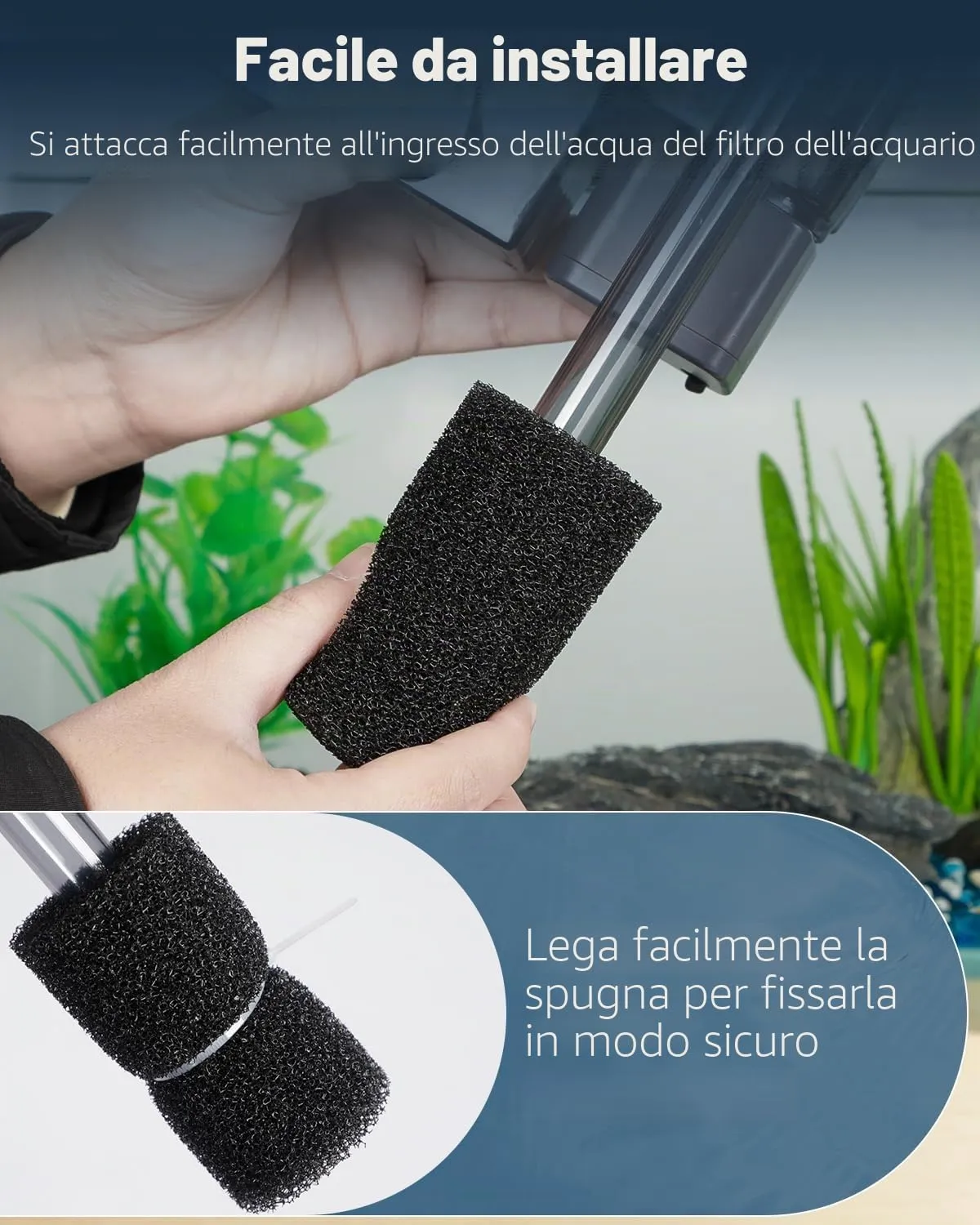 Pawfly spugne pre-filtro acquario 1,5 cm 12 pezzi anti-aspirazione