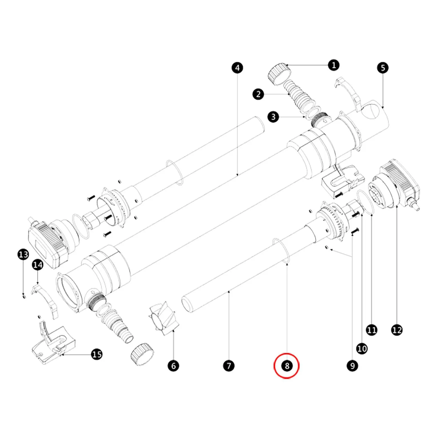 SunSun CUV 300/600 O-ring guarnizione ricambio UVC