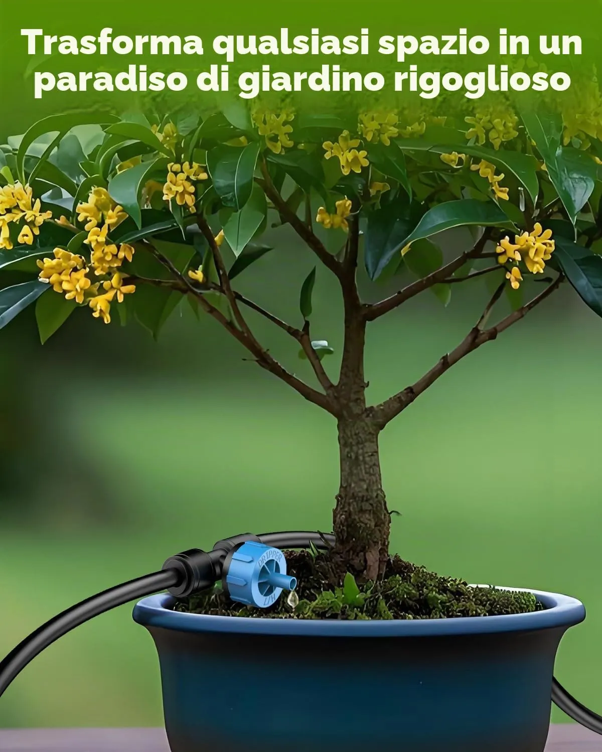 Pawfly Tubo Irrigazione a Goccia 61m 4x6mm in PE Nero Micro