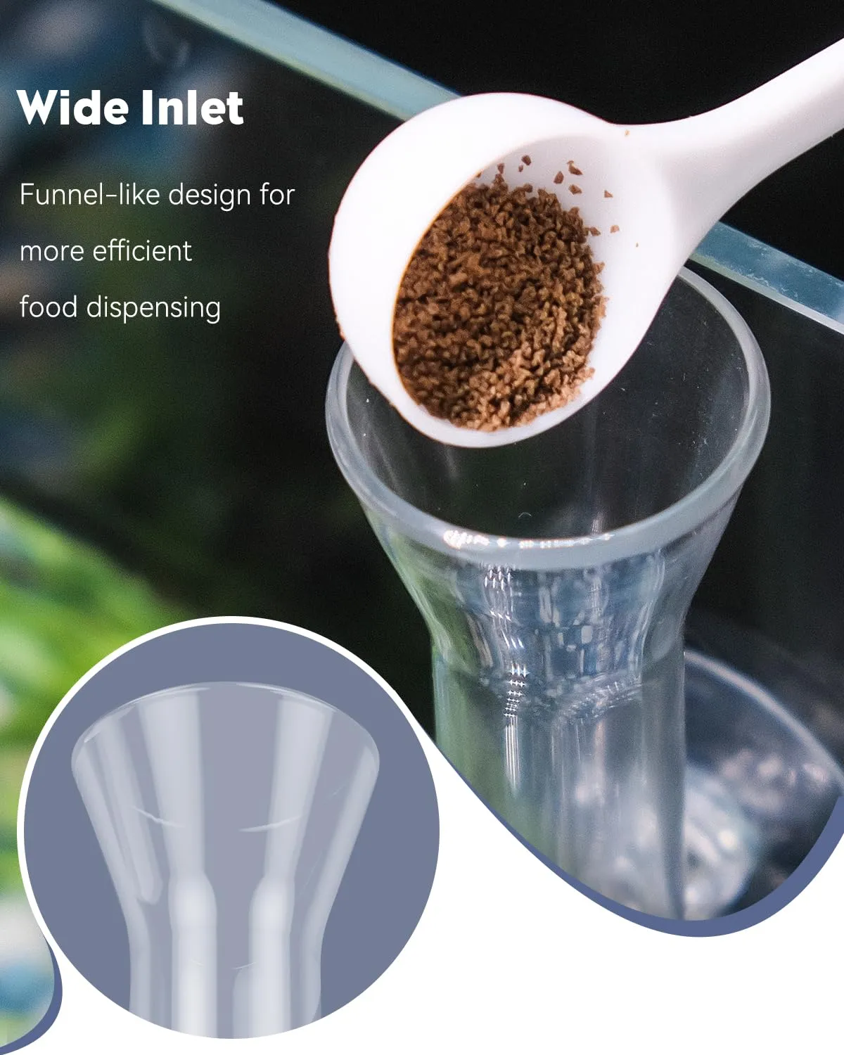 Pawfly tubo alimentazione pesci vetro 20 cm con ciotola