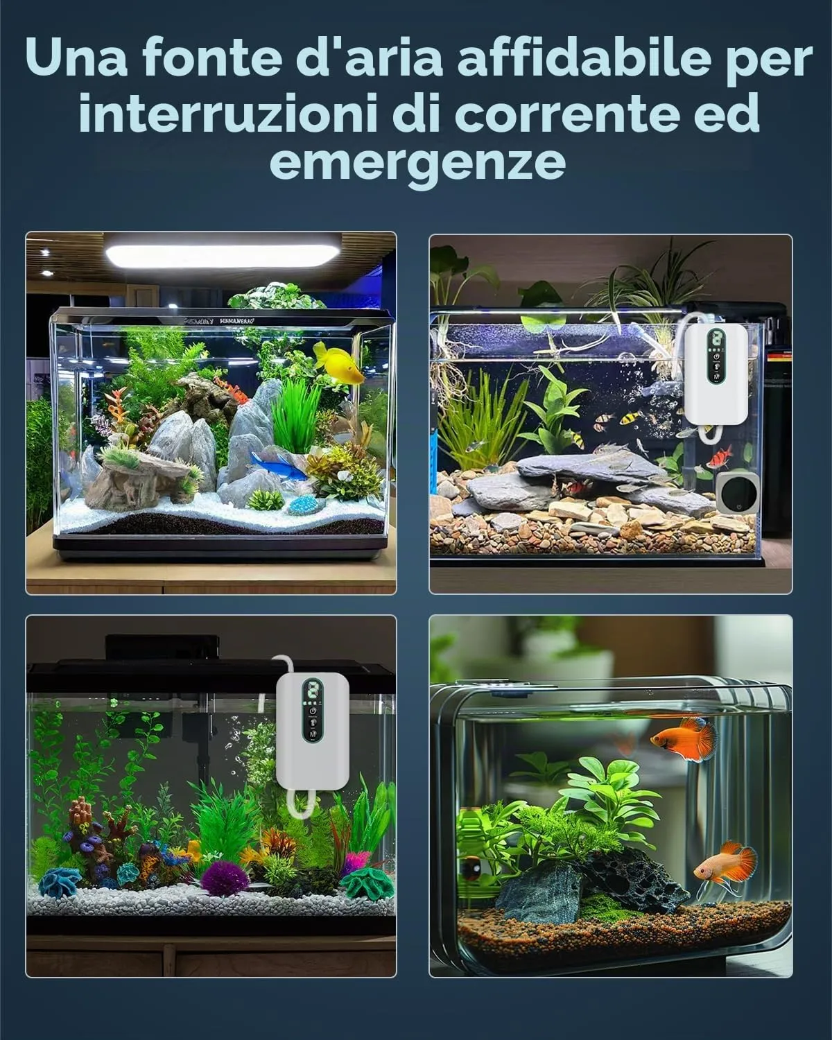 Pawfly Pompa Aria Acquario Ricaricabile 19-76 L USB