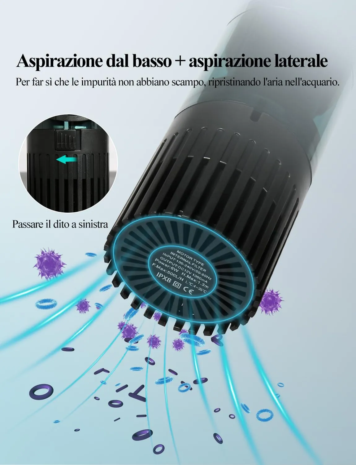 boxtech 5 in 1 filtro interno acquario 300 L/h 20-75 L