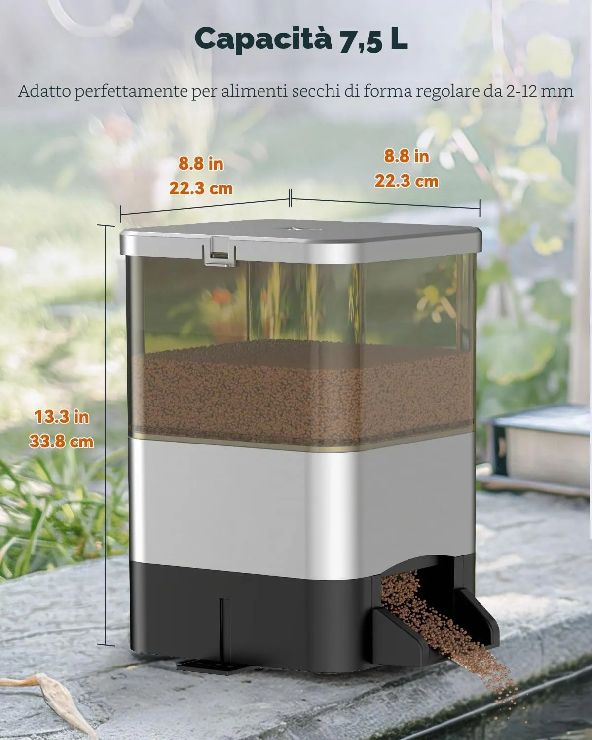 Pawfly mangiatoia automatica laghetto 7,5 L timer