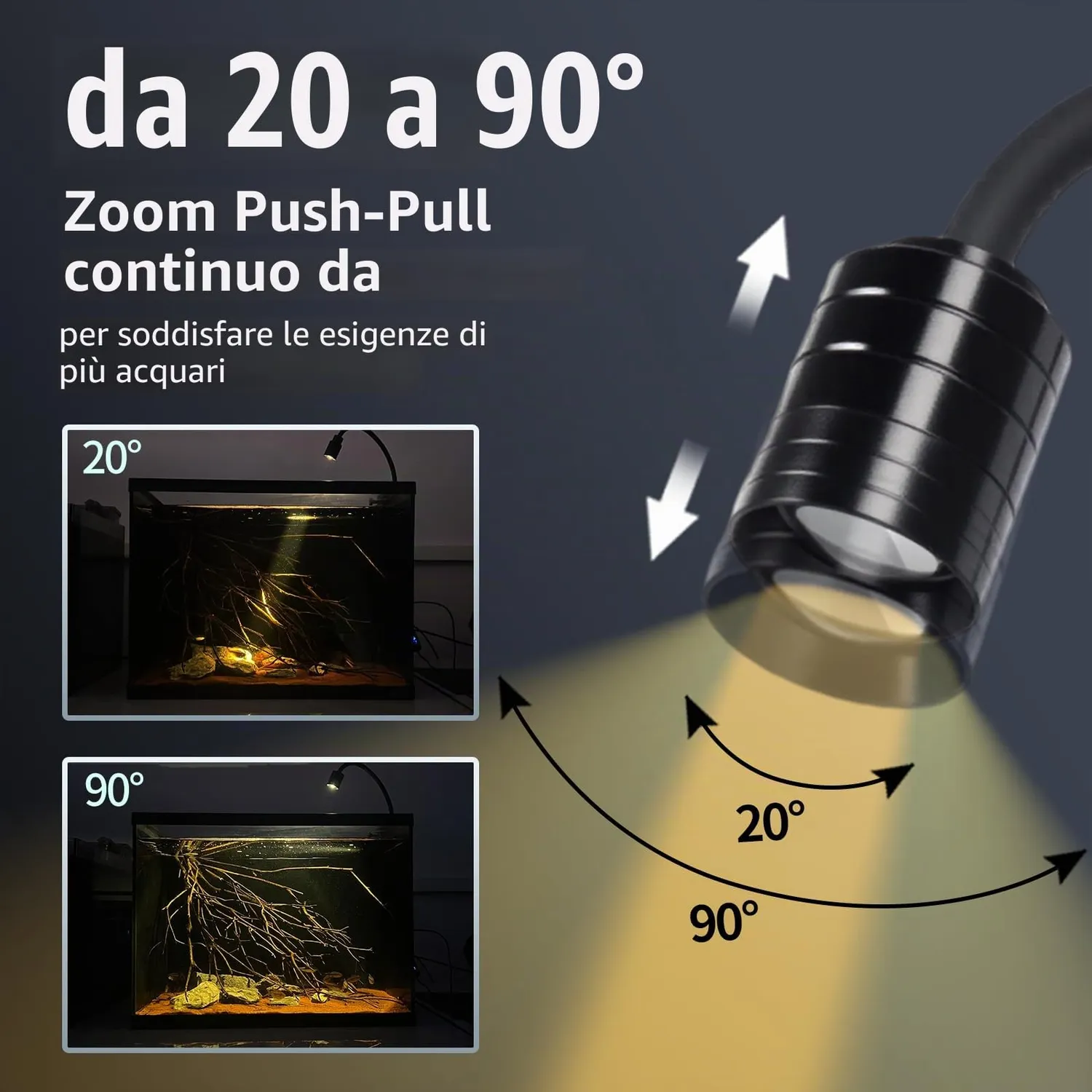 boxtech LED 3W faretto acquario COB 3 luci nano vasche