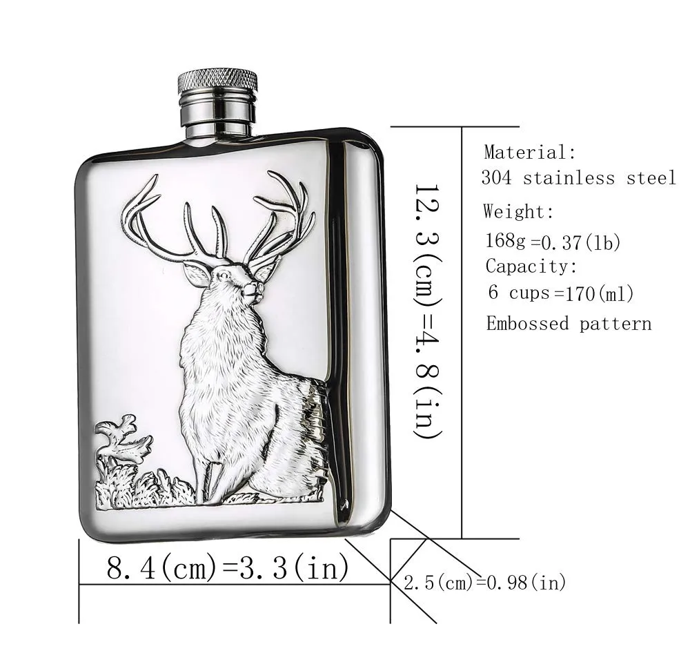 Londafish Fiaschetta Cervo 170ml Acciaio Whisky Tasca