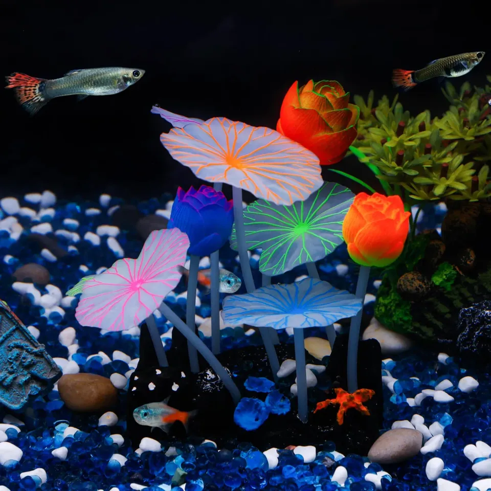 Pawfly loto decorazione acquario silicone 13,2 cm fluorescente