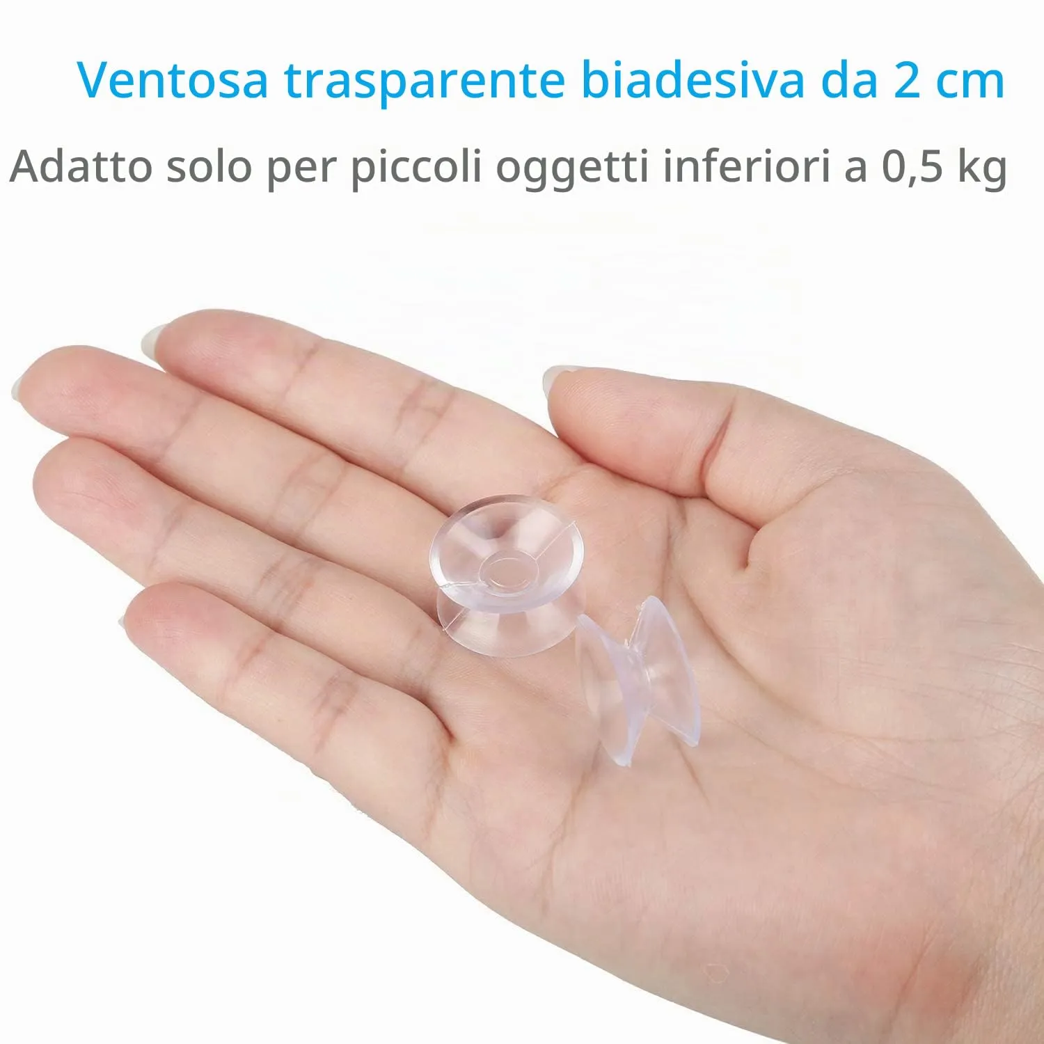Pawfly Ventose Bifacciali 2 cm PVC 20 Pezzi Trasparenti