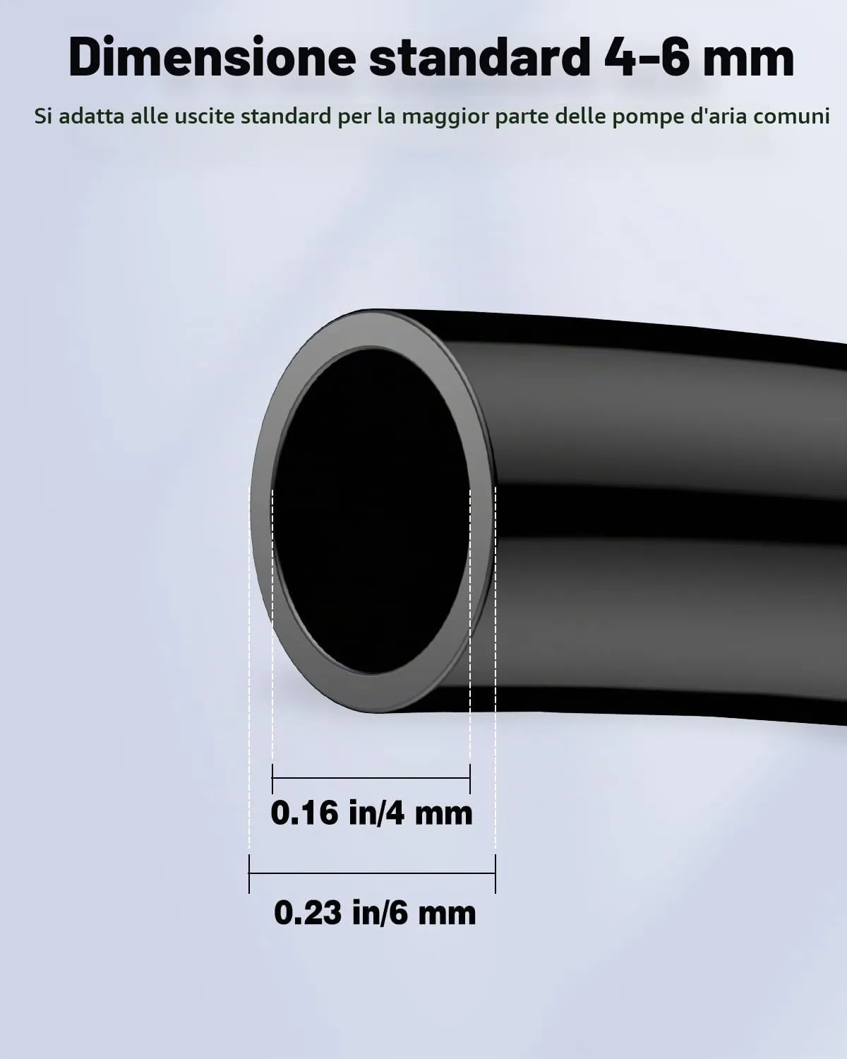 Pawfly Tubo Aria PVC Nero 2 m 4-6 mm per Pompe Acquario
