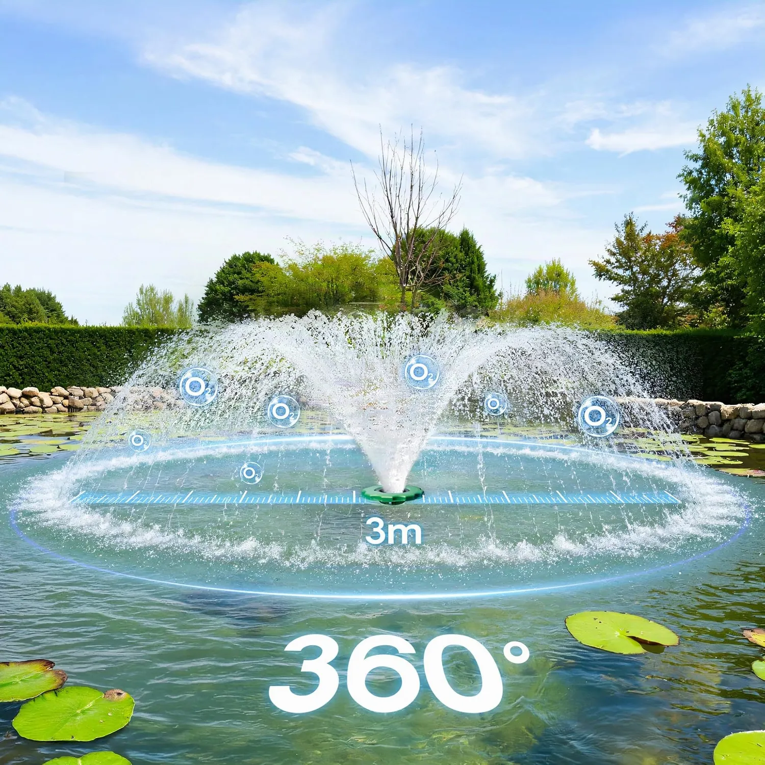 SunSun COP-10000 Fontana Galleggiante 20000 l/h Colonna 1m