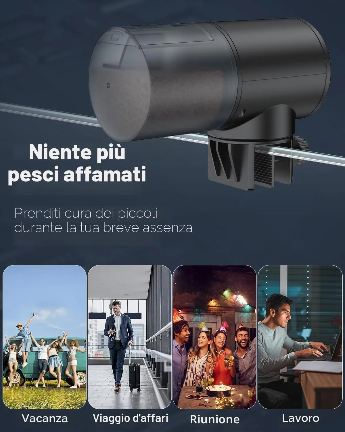 Pawfly mangiatoia automatica pesci 200 ml USB ricaricabile
