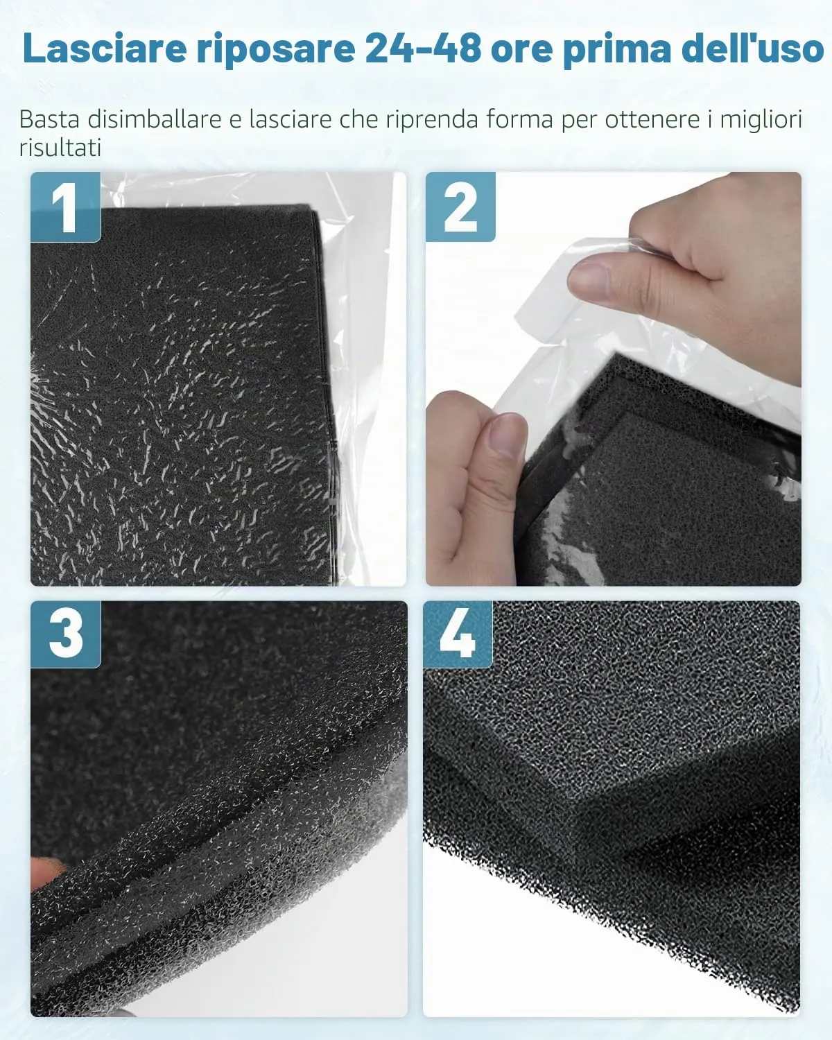 Pawfly Rotolo Spugna Filtro Acquario 91x30x3 cm Nero