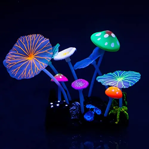 Pawfly fungo e loto decorazione acquario silicone fluorescente