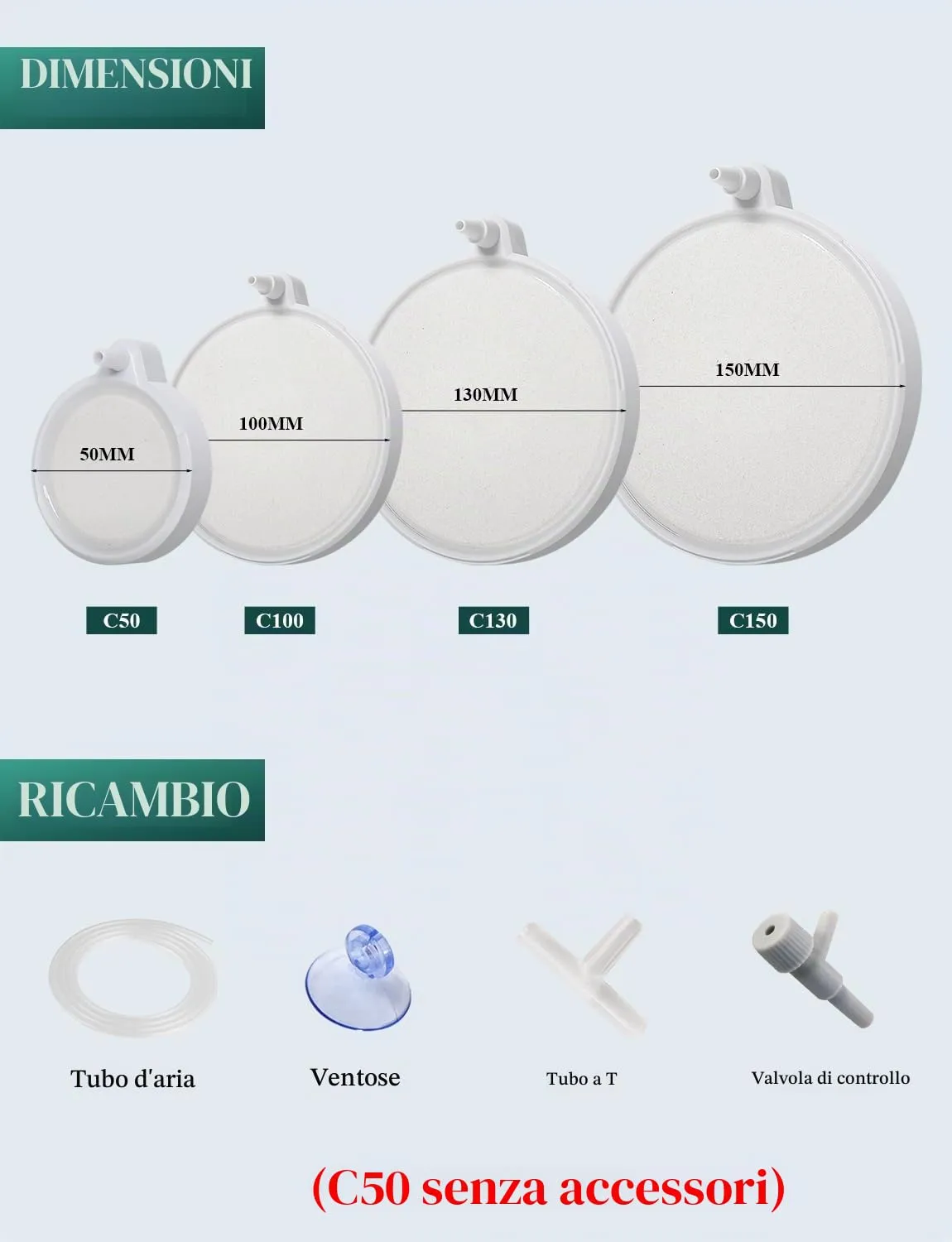 Boxtech Diffusore Nano Aria Acquario 50 mm Ceramica