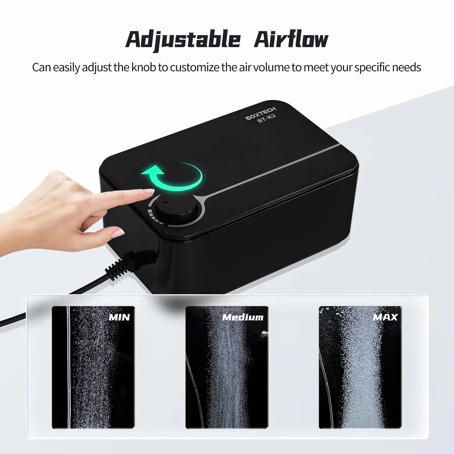 boxtech pompa aria acquario 5W doppia uscita 550L