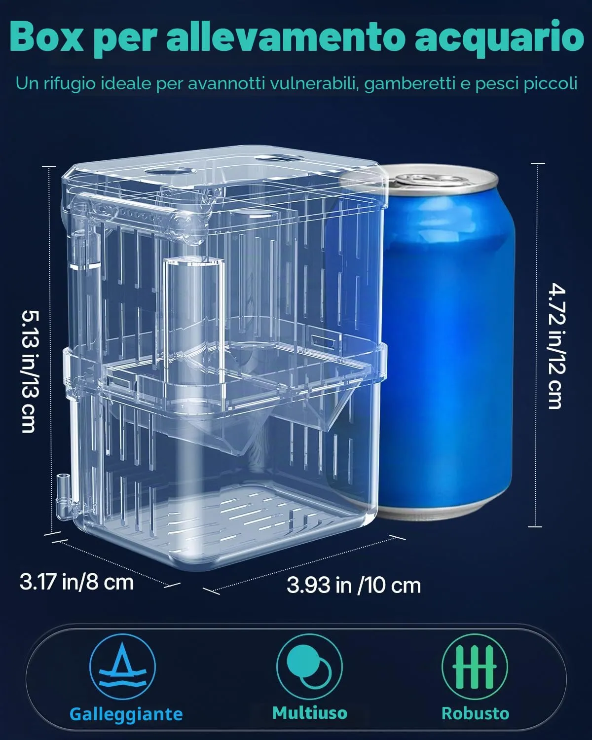 Pawfly Box Allevamento Acquario S 10x8x13 cm Trasparente