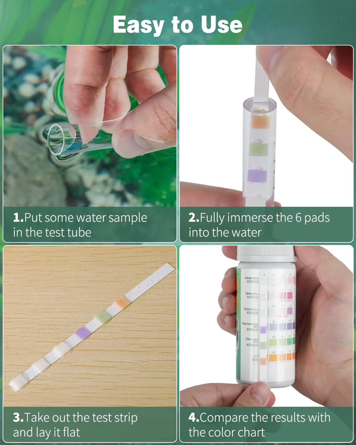 Pawfly Strisce Test Acquario 6 in 1 100 Pezzi con Provetta