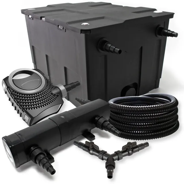 SunSun Set Filtro Laghetto UV 24W Pompa 10000 Tubo 25 m Completo