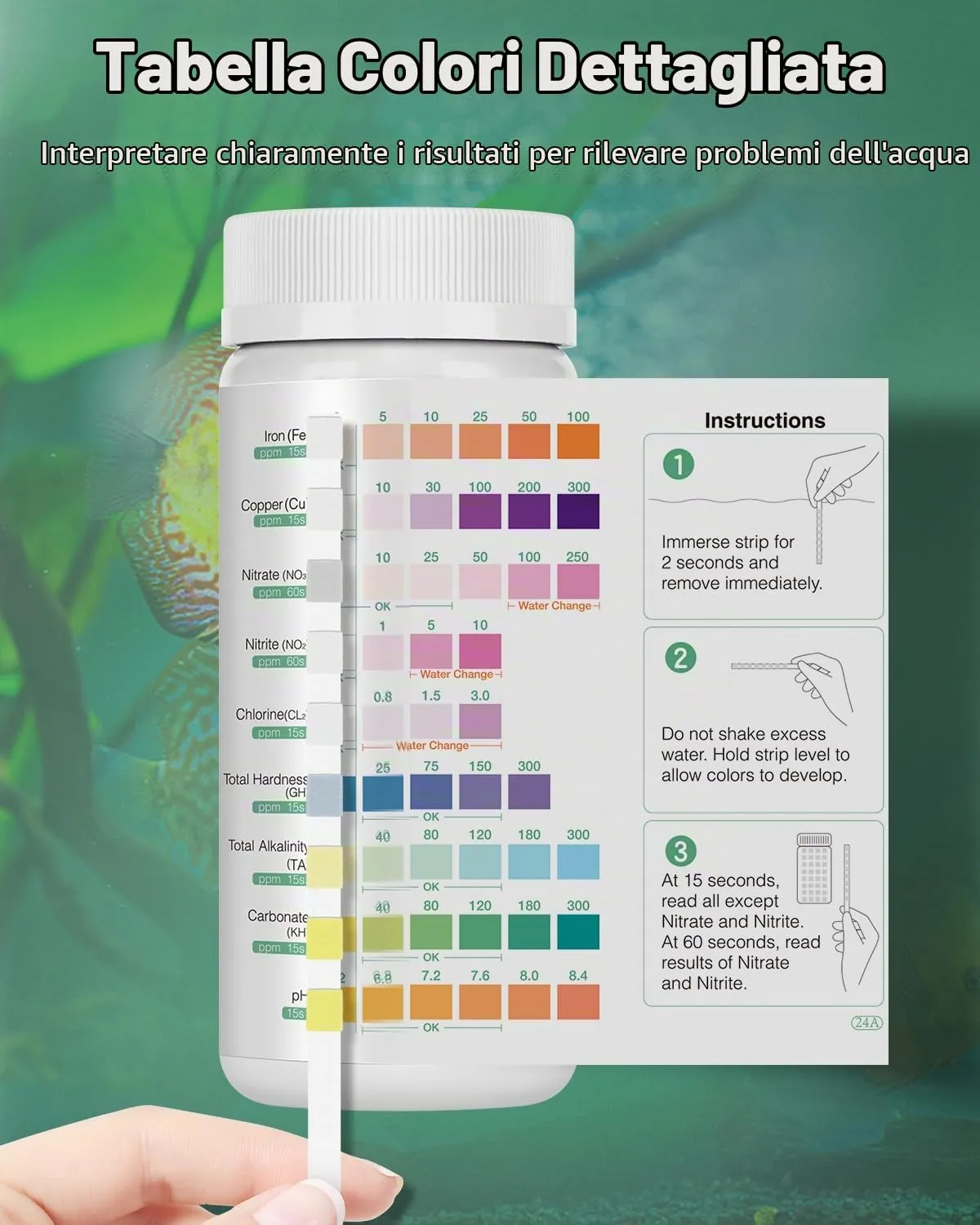 Pawfly Test 9 in 1 strisce test acquario 100 pz 9 parametri