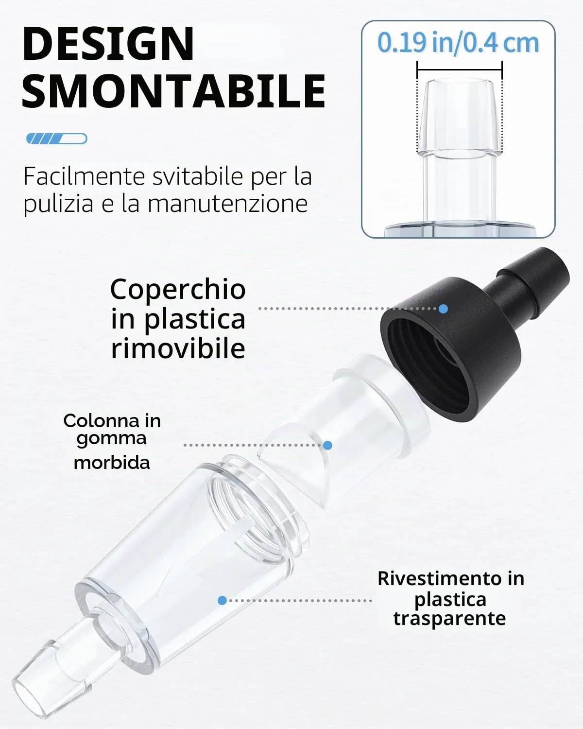 Pawfly valvole controllo nere acquario 6 pezzi