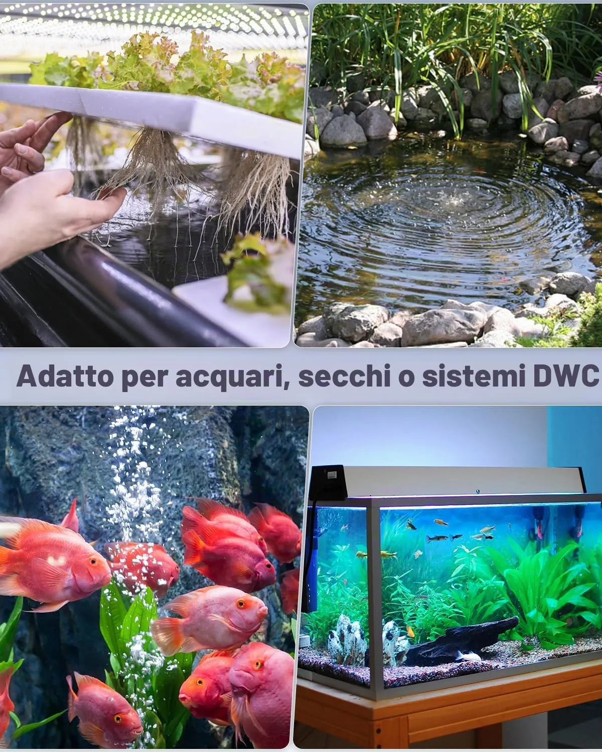 Pawfly Pompa Aria Acquario 190 l/h Doppia Uscita Silenziosa
