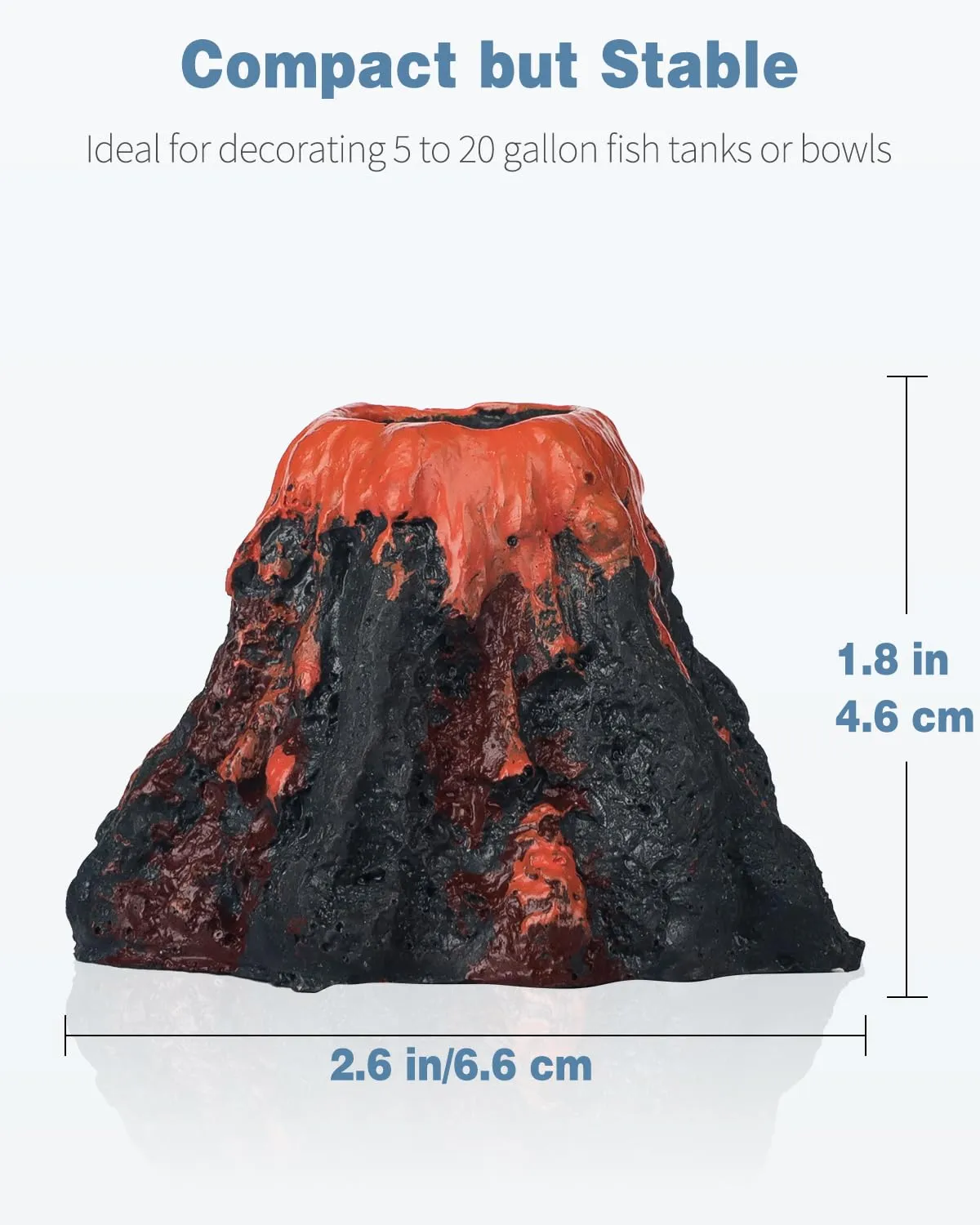 Pawfly Vulcano Decorazione Acquario Resina con Bolle