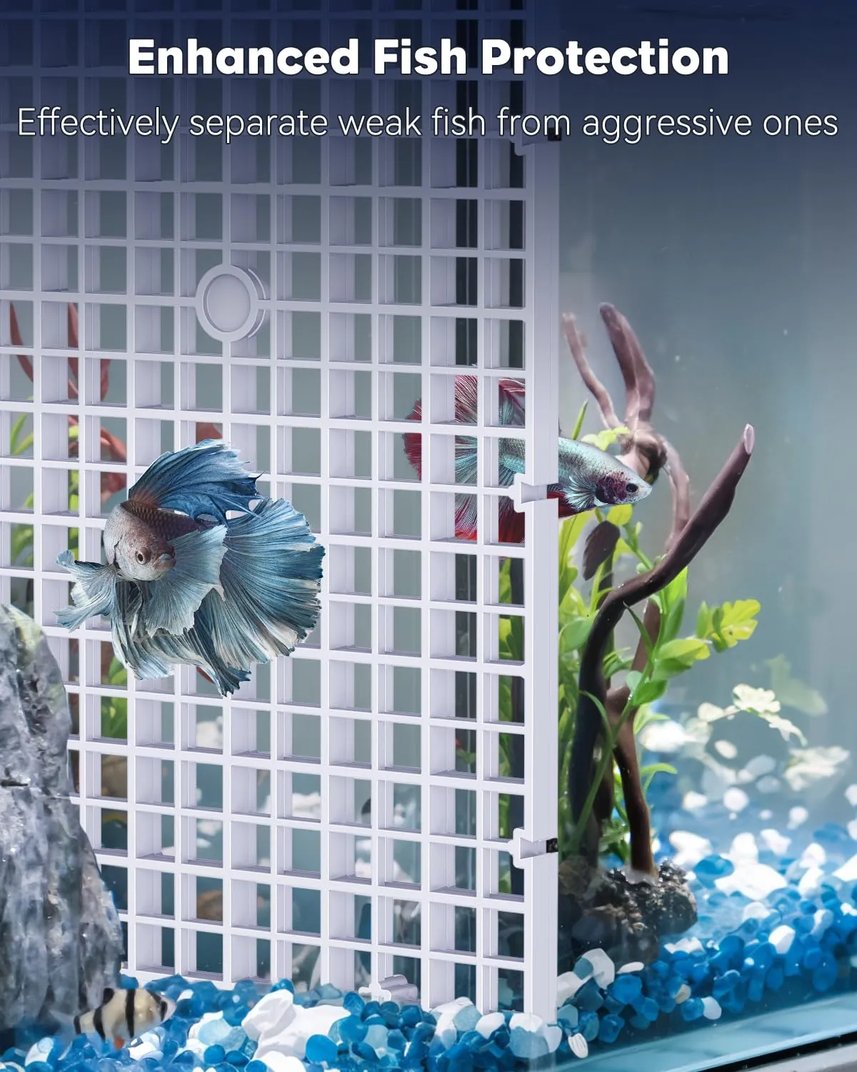 Pawfly Griglia Divisoria Acquario Plastica Bianca 4 Pezzi