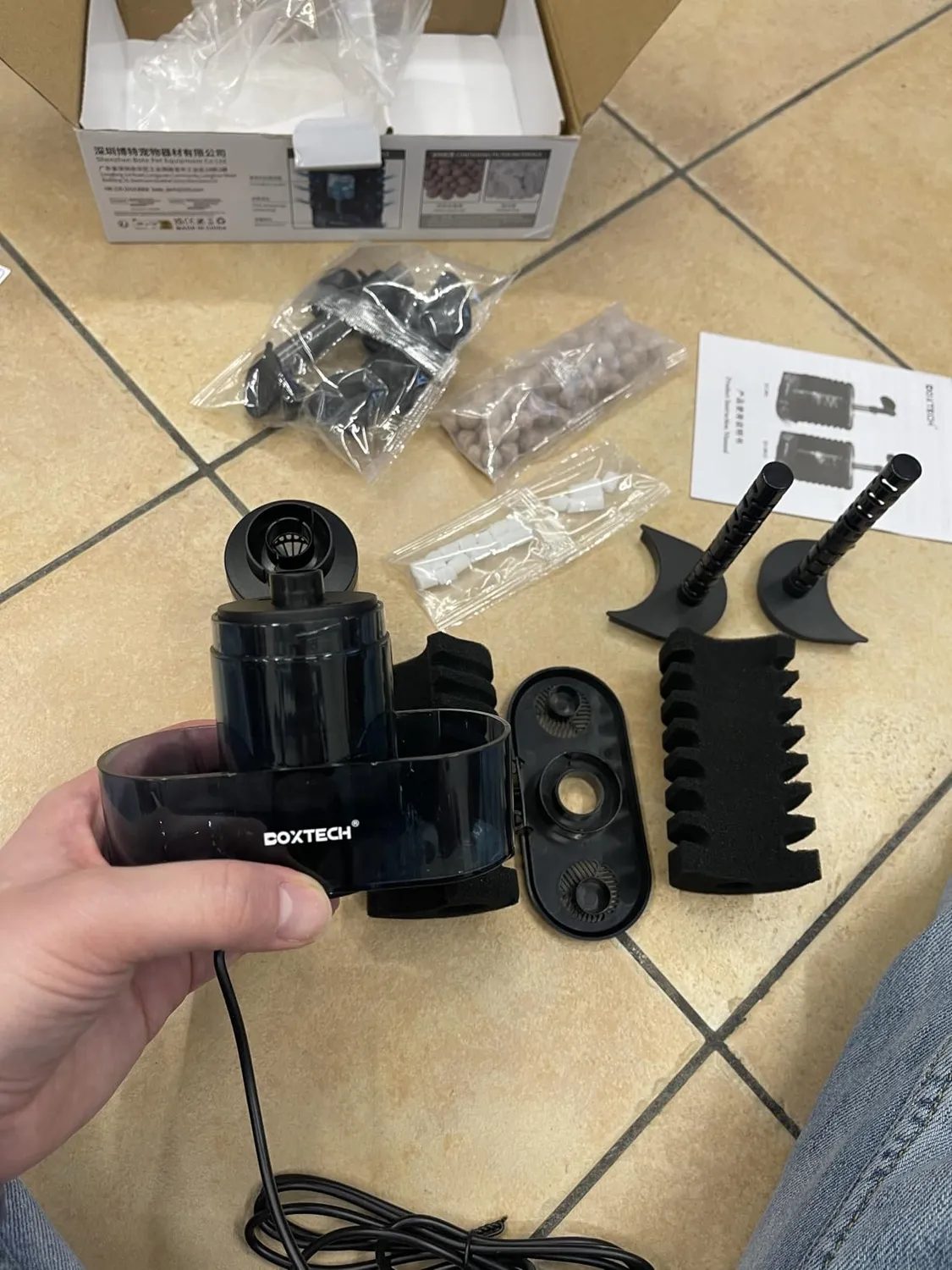 Boxtech 5 in 1 filtro interno acquario 200 l/h USB 35-110 l