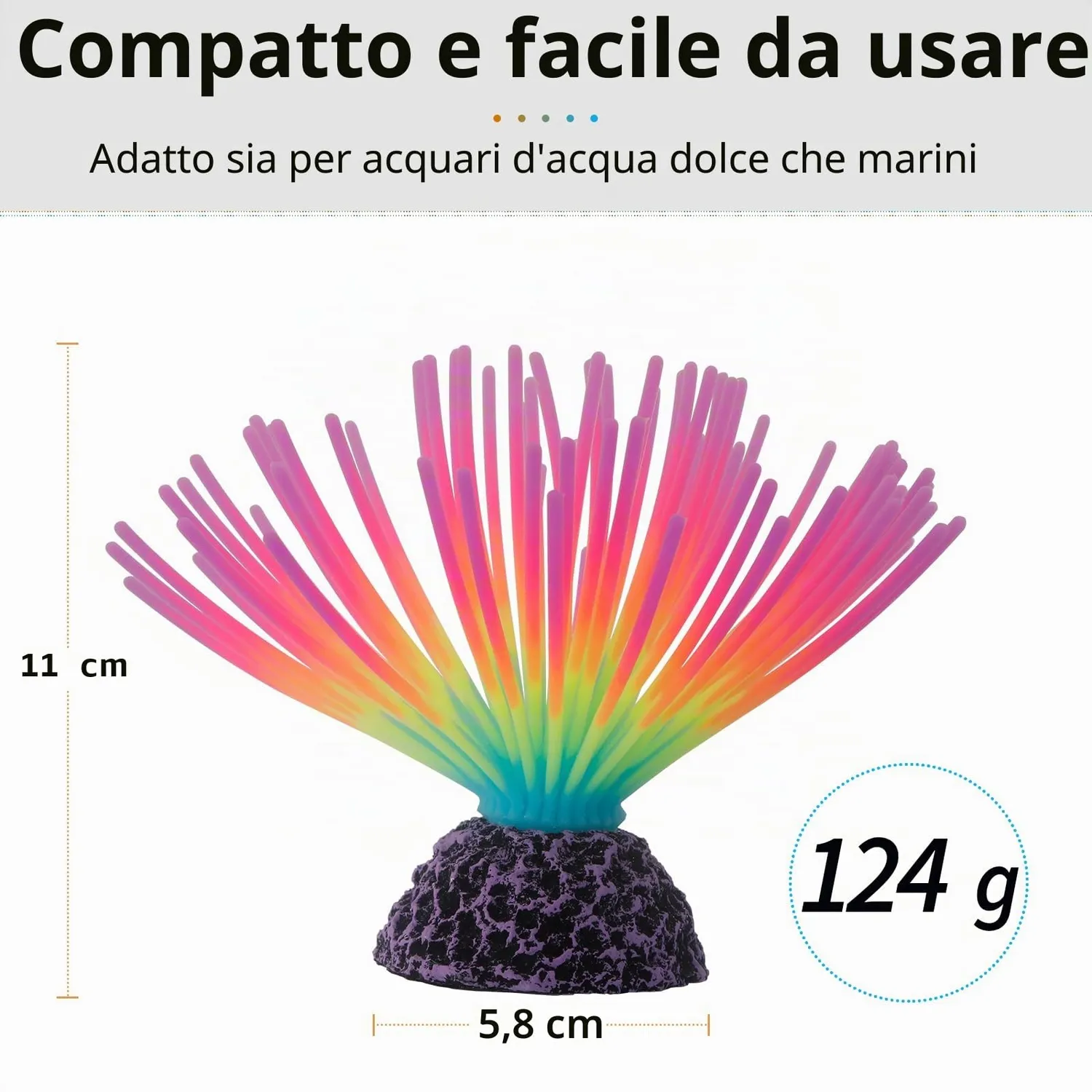 Pawfly Riccio di Mare Arcobaleno decorazione acquario silicone