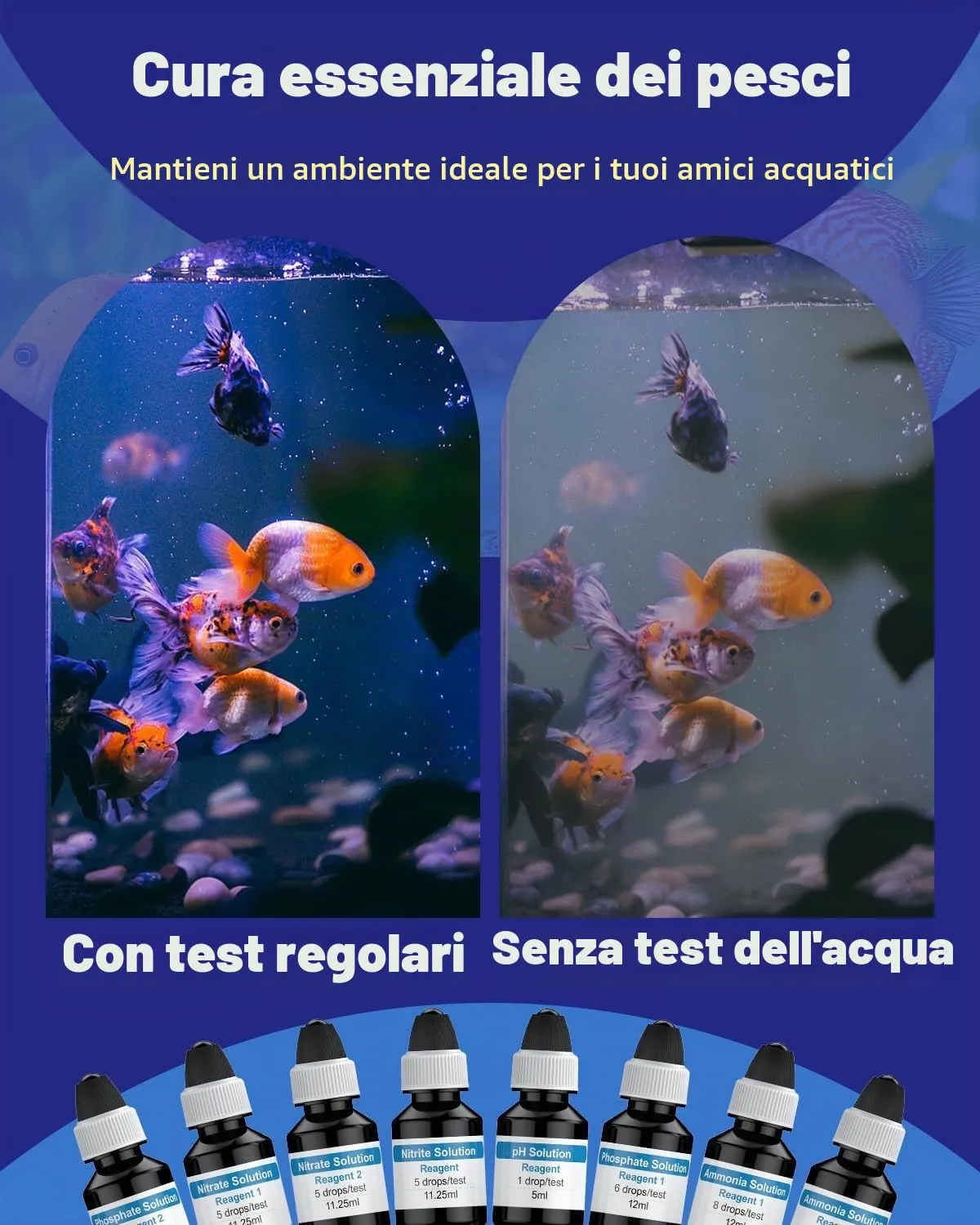 Pawfly Kit Test 5 in 1 tester acqua acquario dolce e salata