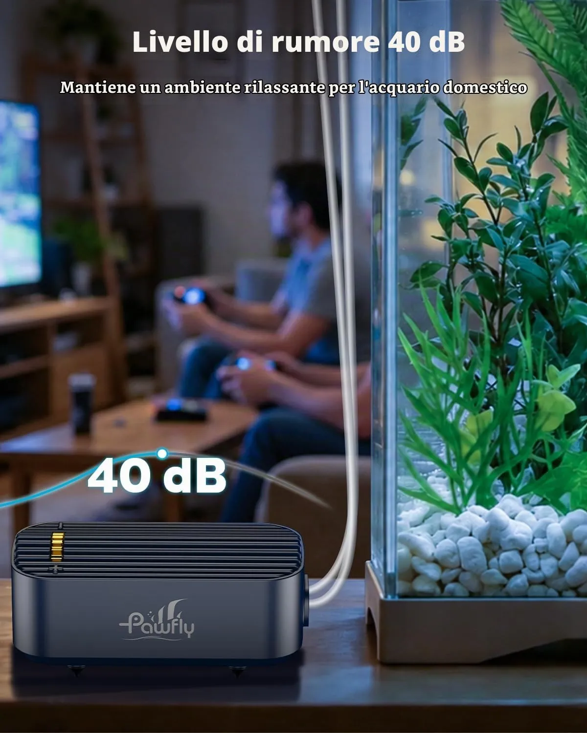 Pawfly Pompa Aria Acquario 416 L/H fino a 606 L Ultra Silenziosa