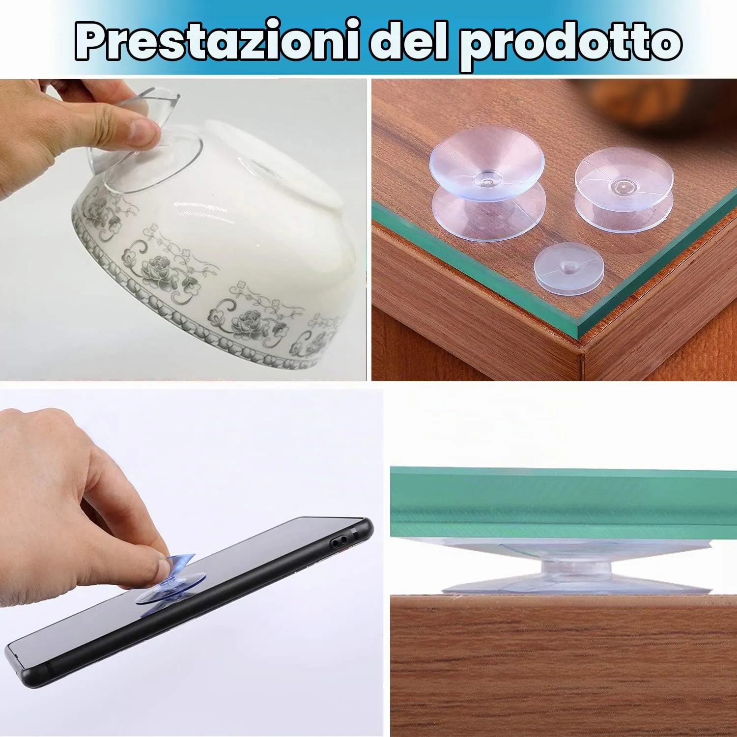 Pawfly Ventose Bifacciali 2 cm PVC 20 Pezzi Trasparenti