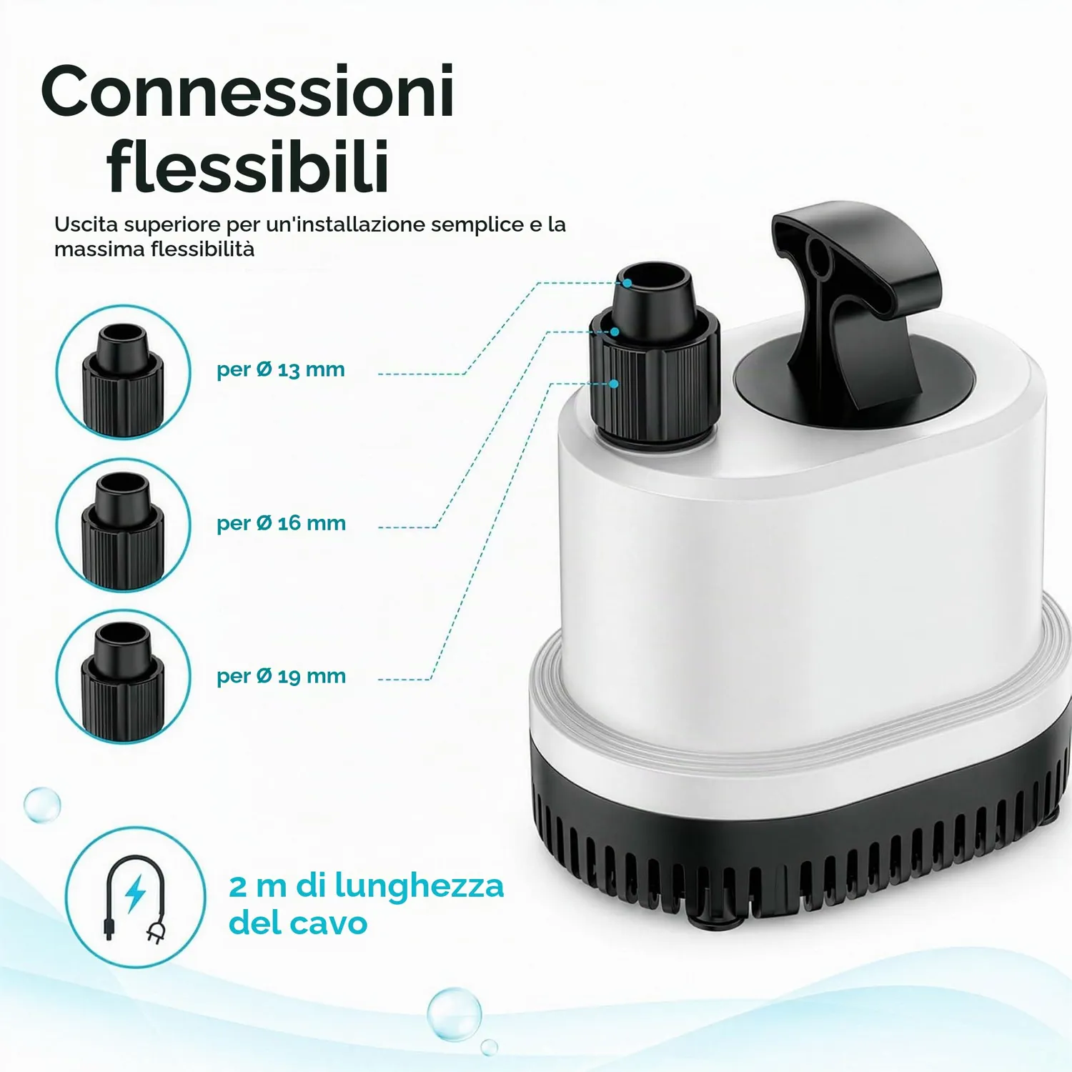 SunSun CHL-2500 pompa sommersa 2500 l/h aspirazione piatta