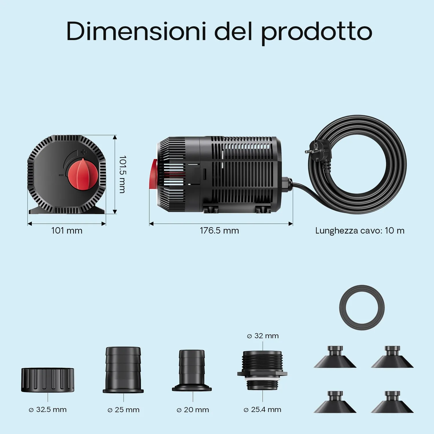 SunSun CQB-2000 Pompa Laghetto 2400 l/h 35W con Regolazione