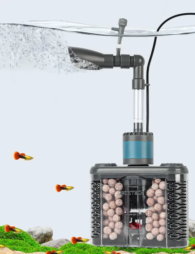 boxtech Filtro Acquario a Pompa Flusso Regolabile