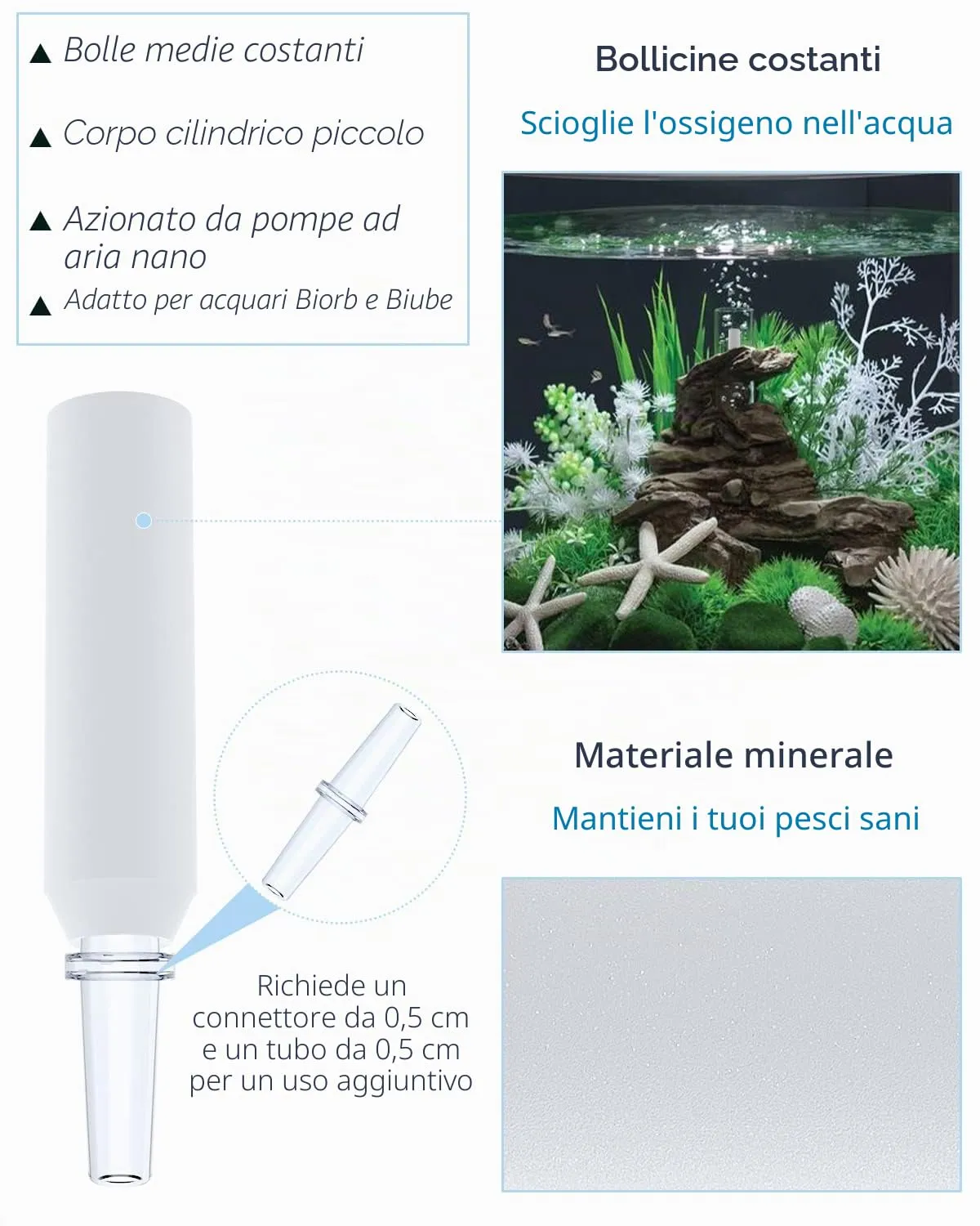 Pawfly HS-55 pietra porosa acquario 10 pezzi bolle medie