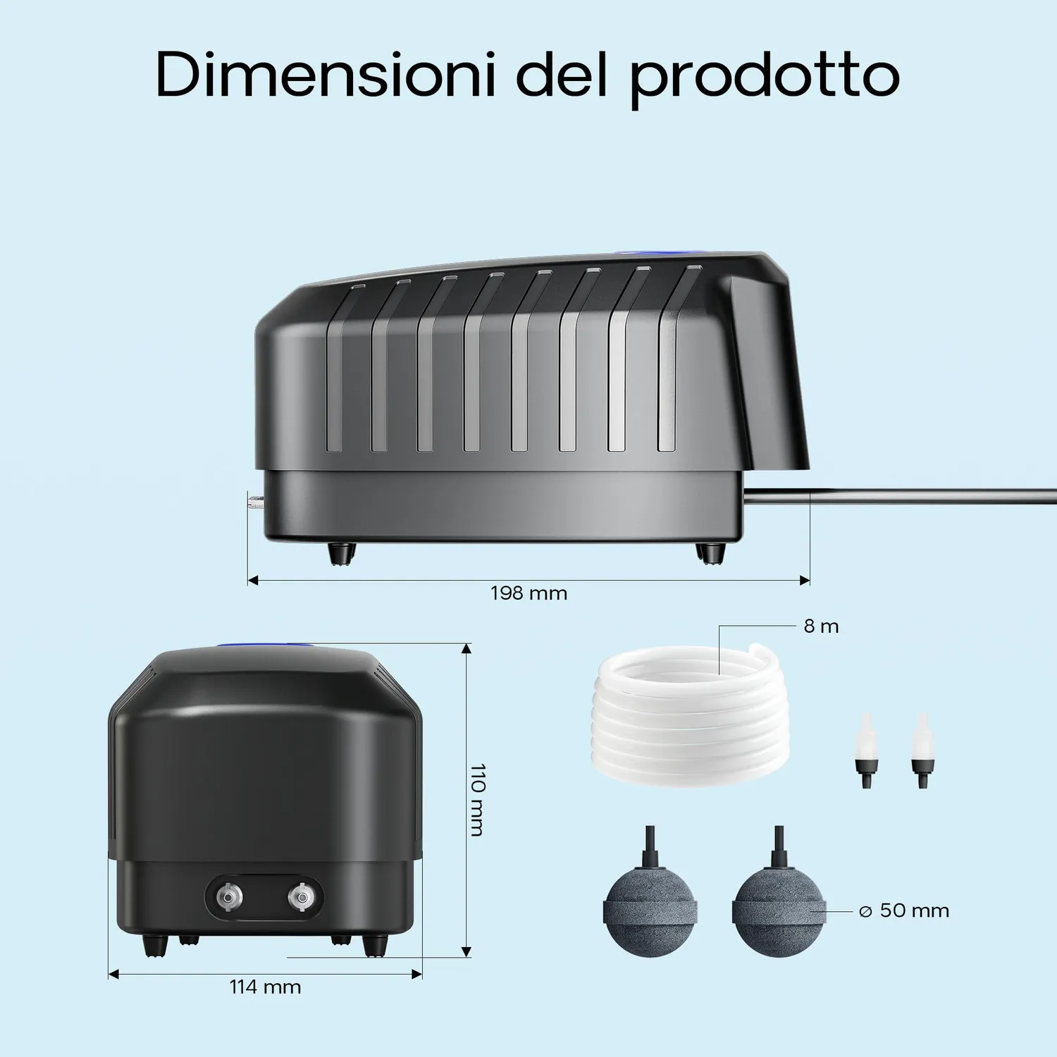 SunSun CAP-10 aeratore acquario 8W 13 l/min 4 uscite