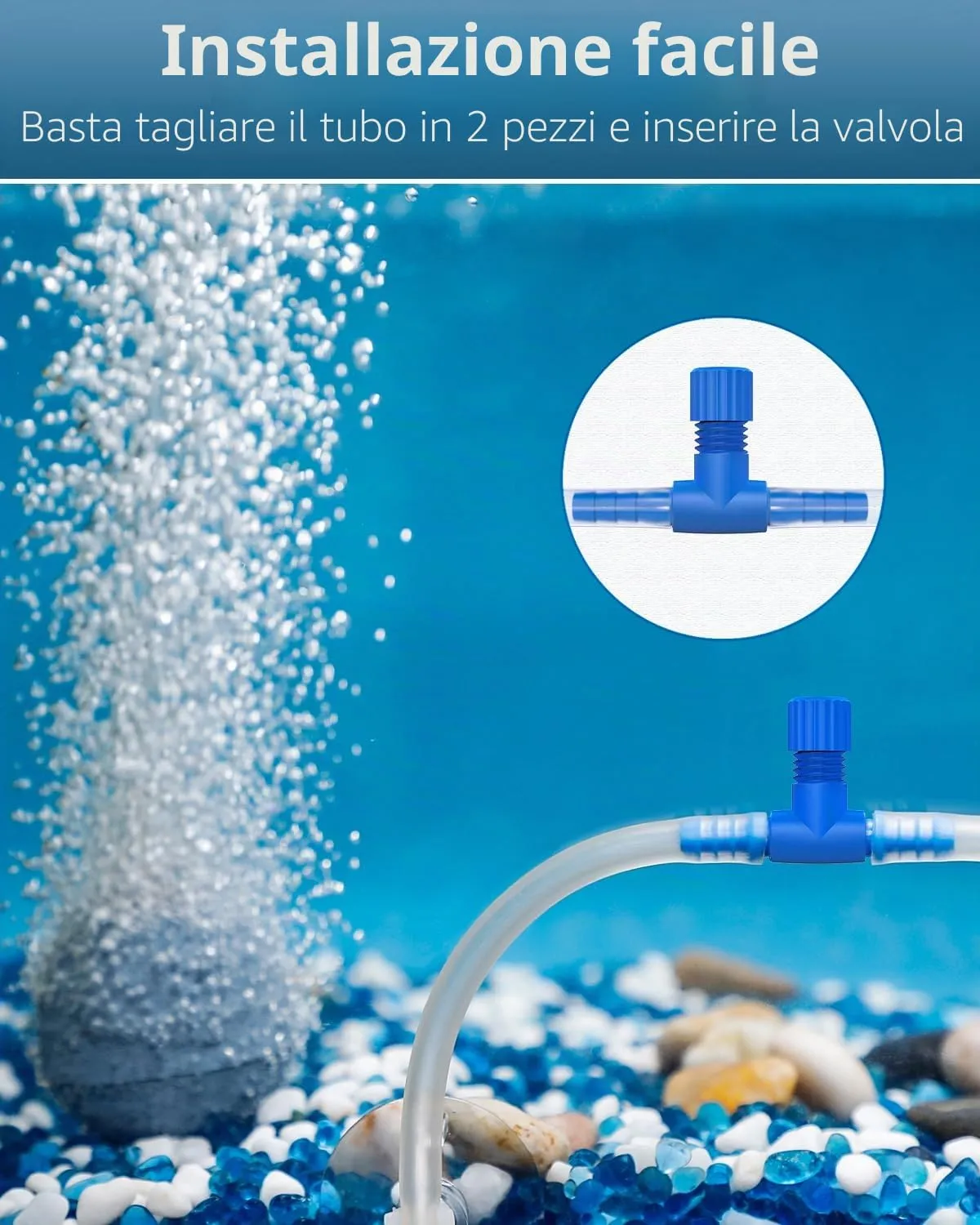 Pawfly Valvola Aria Acquario Blu 5 mm 10 Pezzi