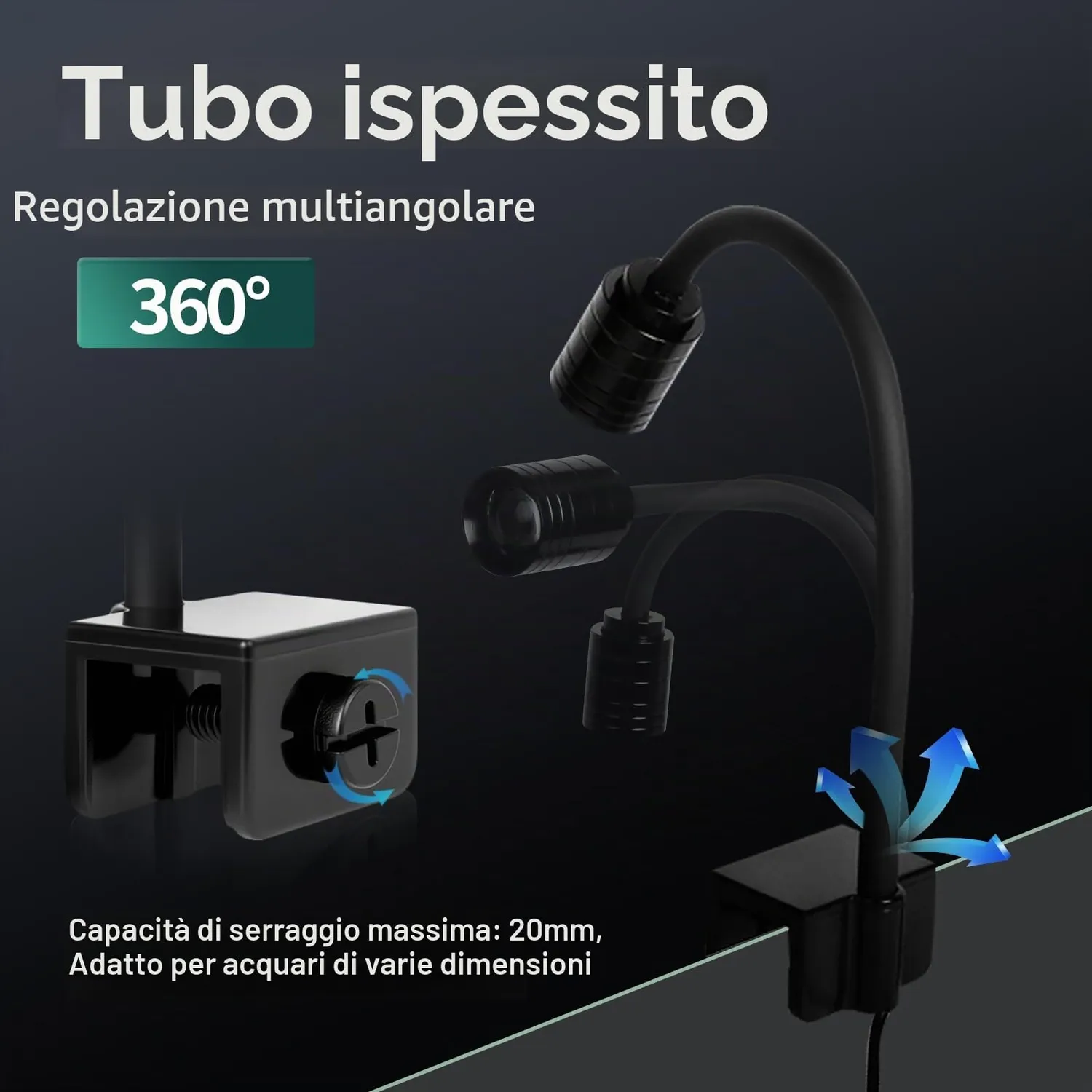 boxtech LED 3W faretto acquario COB 3 luci nano vasche