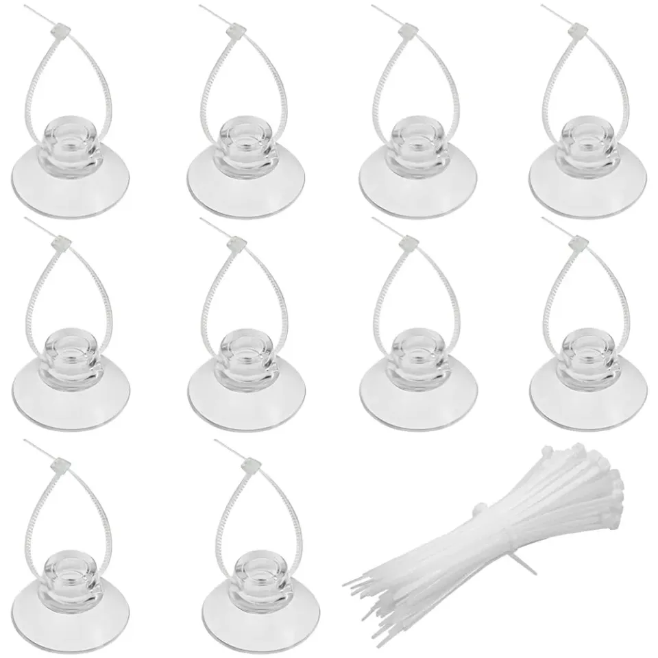 Pawfly ventose acquario trasparenti 10 pz con 20 fascette
