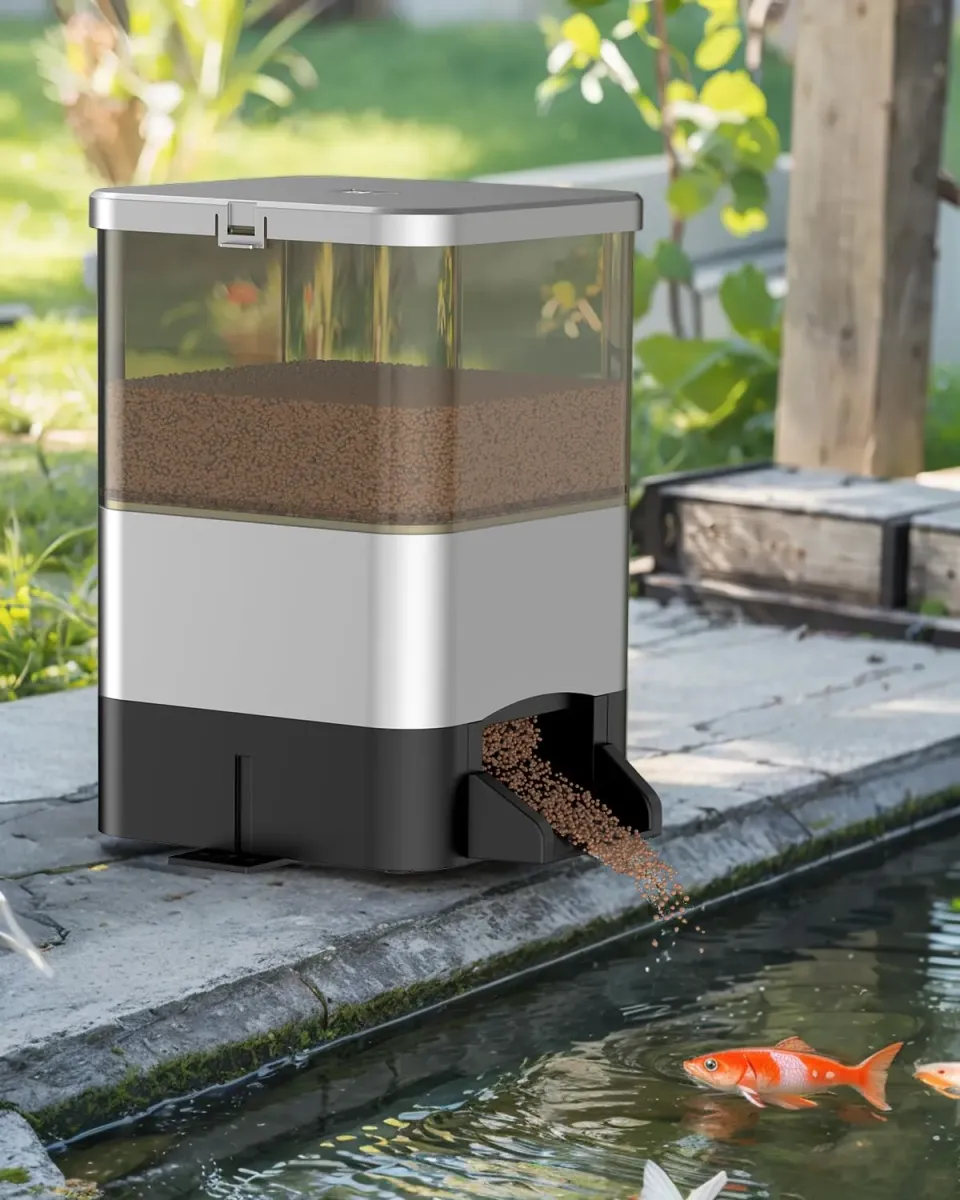 Pawfly mangiatoia automatica laghetto 7,5 L timer