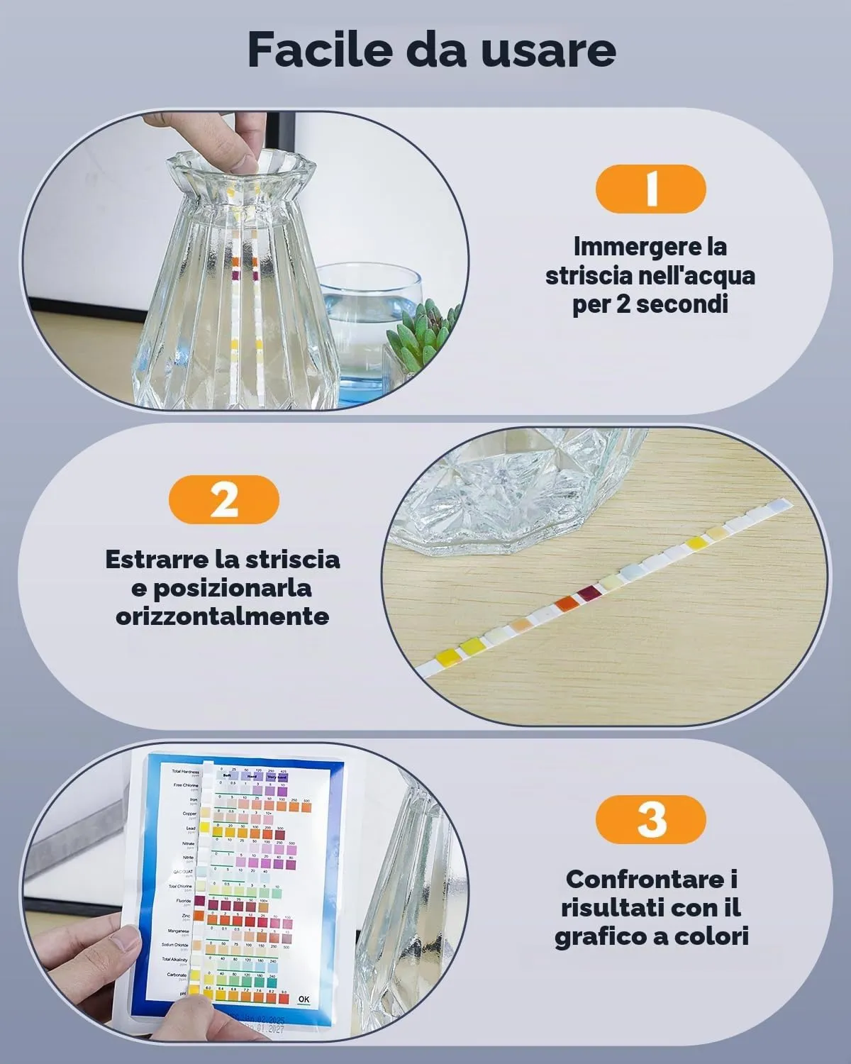 Pawfly Strisce Test Acqua 16 in 1 da 50 Pezzi