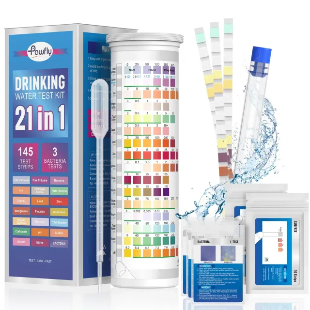 Pawfly Kit Test Acqua 21 in 1 da 125 Strisce