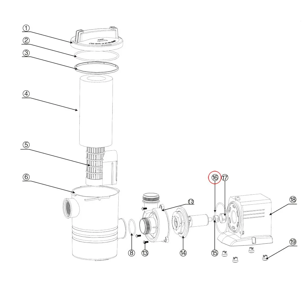 SunSun CPP-5000F O-ring 4 ricambio pompa piscina