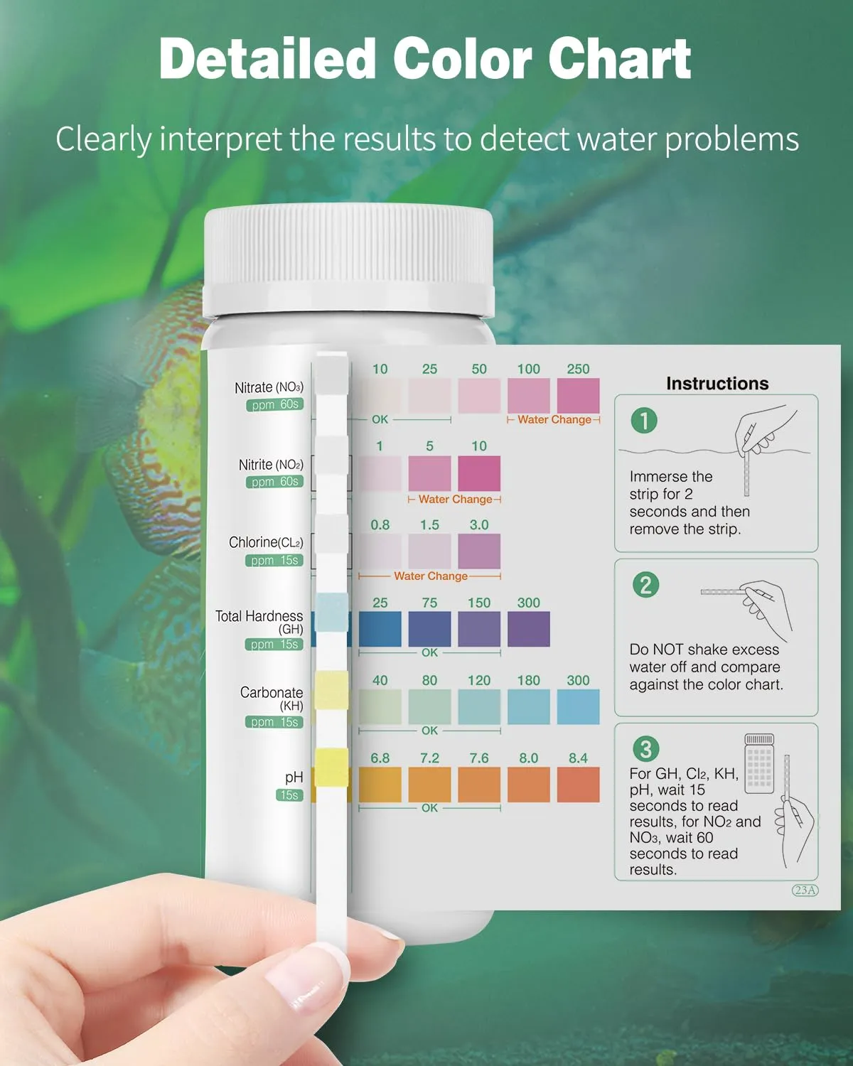 Pawfly Strisce Test Acquario 6 in 1 100 Pezzi con Provetta