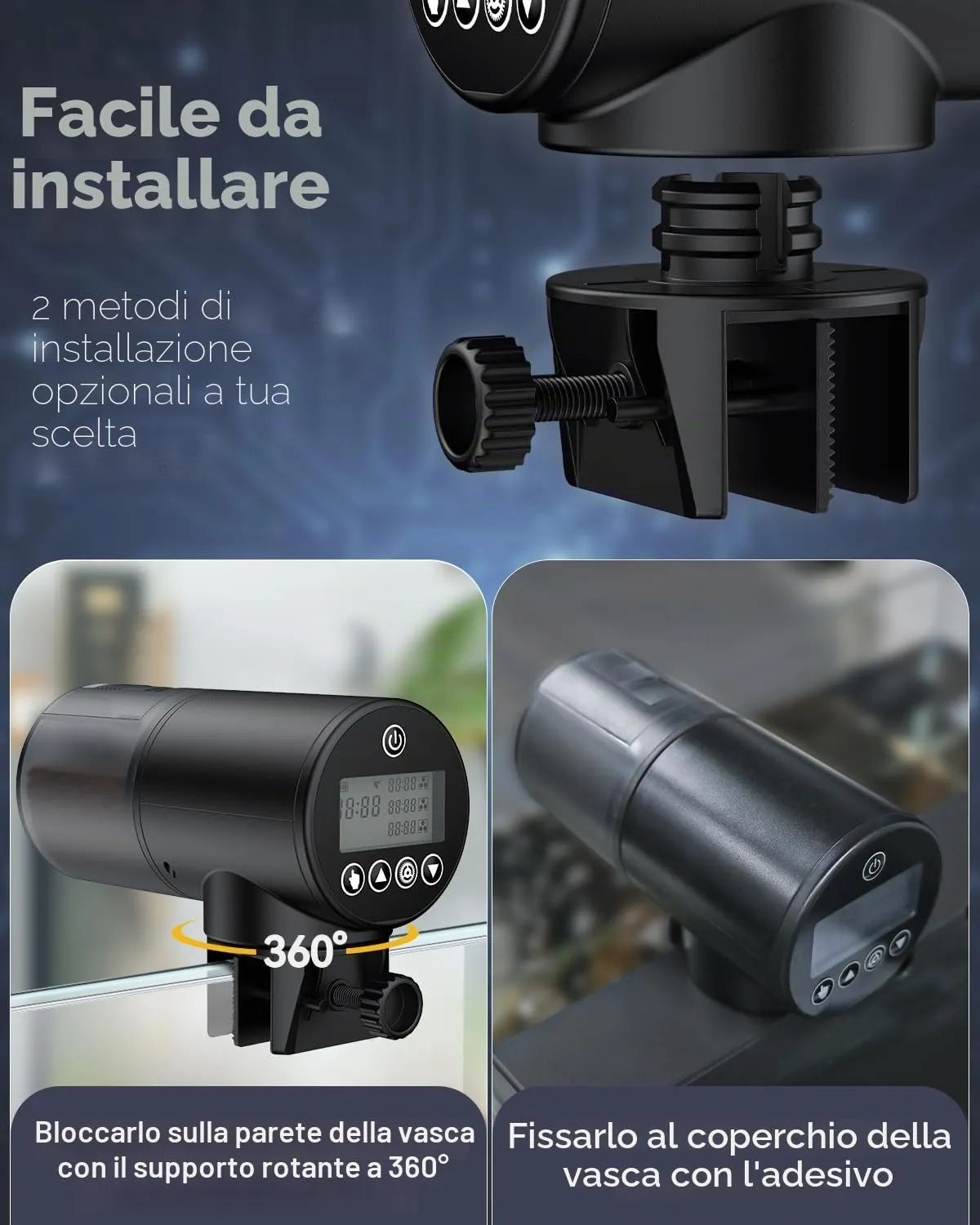 Pawfly mangiatoia automatica pesci 200 ml USB ricaricabile