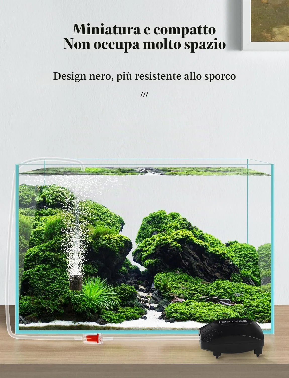 boxtech mini aeratore acquario 1,5W kit pietra aria