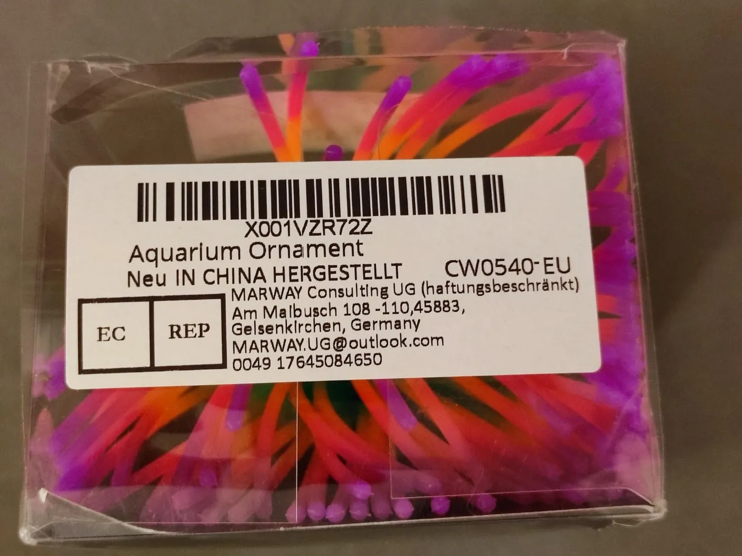 Pawfly Riccio di Mare Arcobaleno decorazione acquario silicone