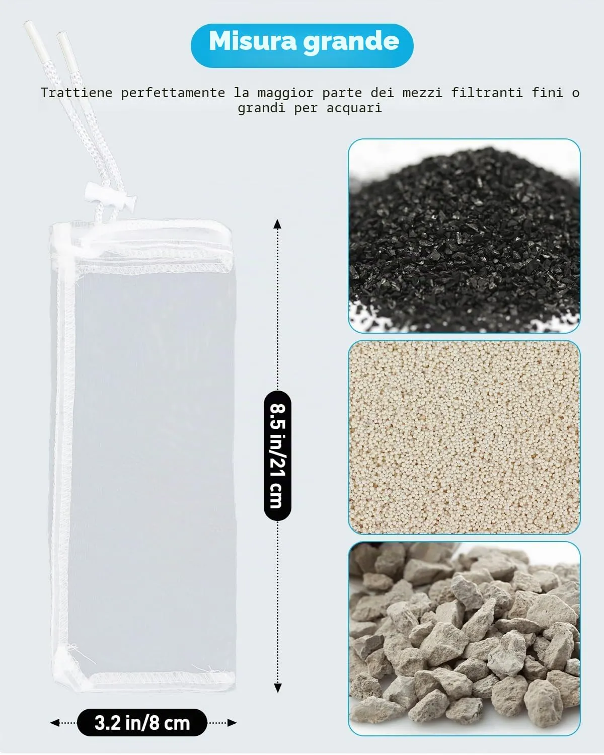 Pawfly Sacchetti Filtranti 150 Micron 21x8 cm 4 Pezzi