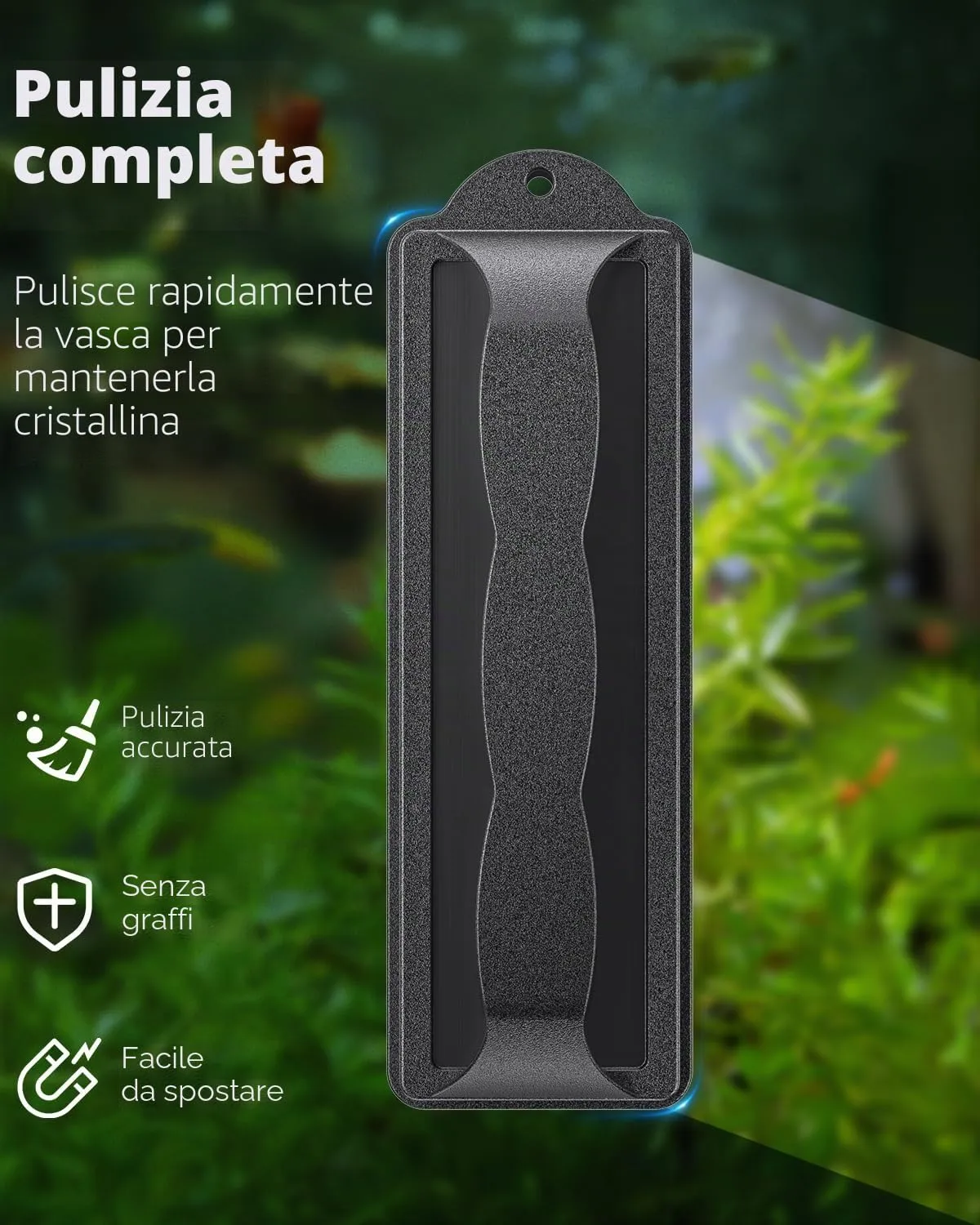 Pawfly Spazzola Magnetica Acquario 10 cm Vetro 1,5 cm